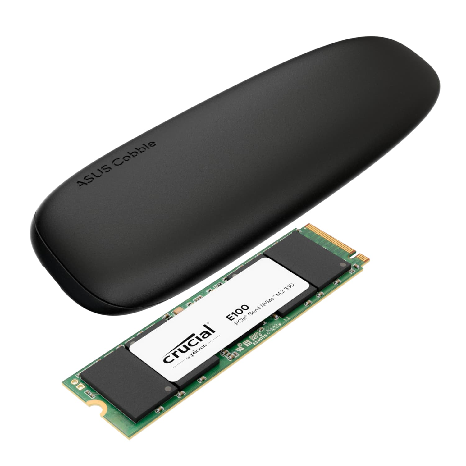 Asus Cobble M.2 SSD Type-C Enclosure and Crucial E100 1TB NVMe Bundle - Black — image 1
