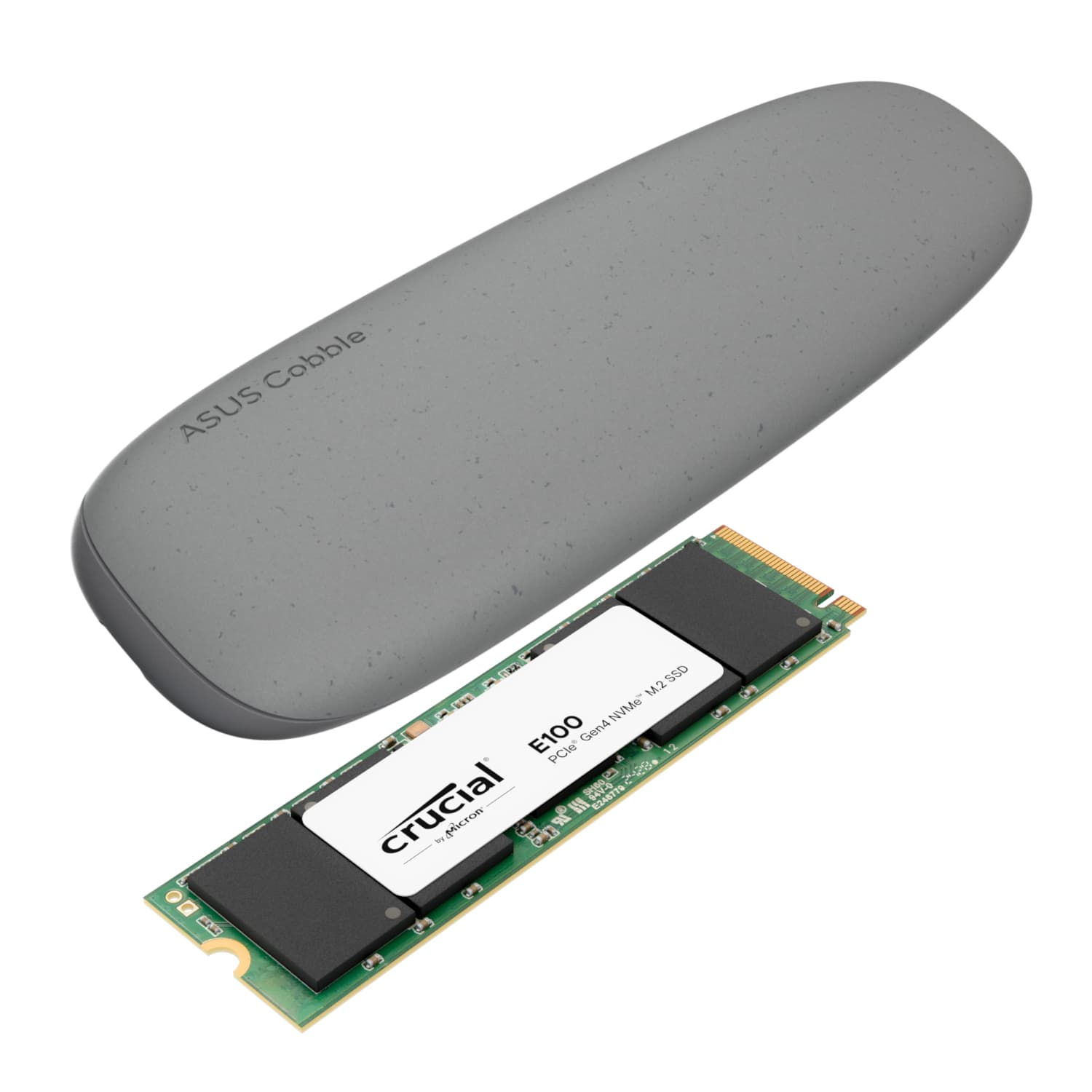Asus Cobble M.2 SSD Type-C Enclosure and Crucial E100 1TB NVMe Bundle - Grey — image 1