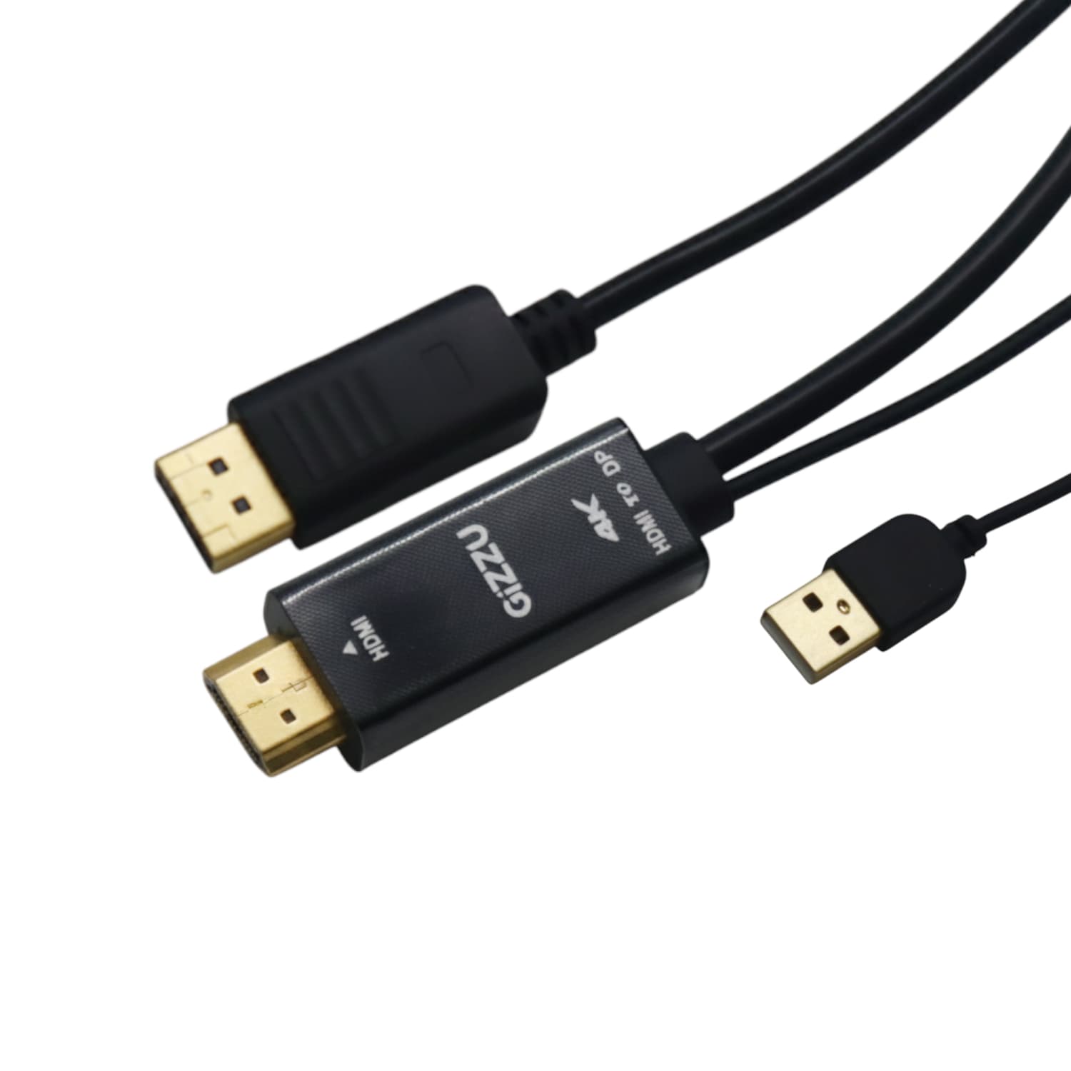 Gizzu 4K HDMI to DP Cable (1.8m) - Black — image 1