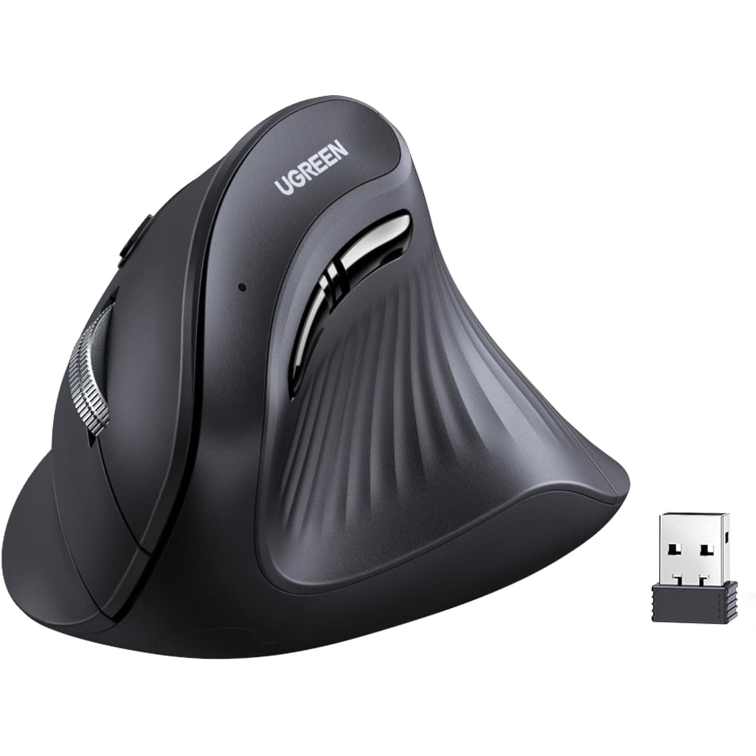 UGREEN Multi-Mode Vertical Mouse Bluetooth and 2.4G Wireless–Black — image 1