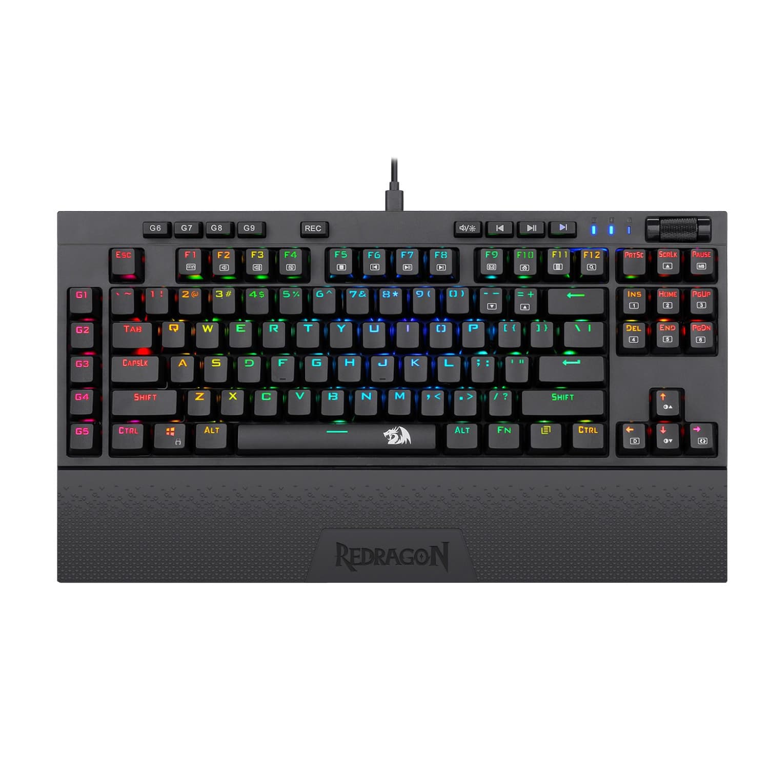 Redragon K588 RGB Pro BROADSWORD TKL Mechanical Wired Gaming Keyboard - Black — image 1