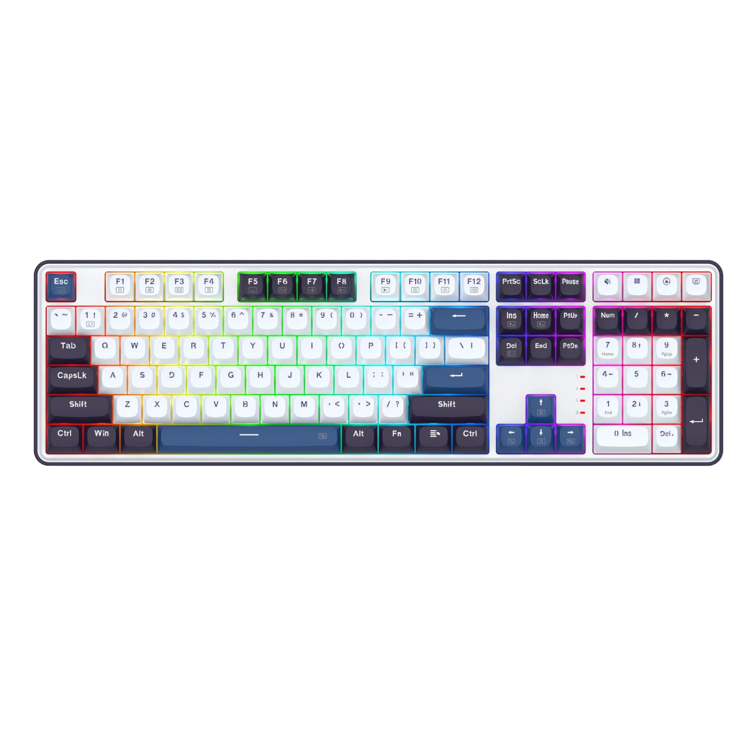 Redragon K689 WYVERN RGB Wired Mechanical Keyboard - White/Black — image 1