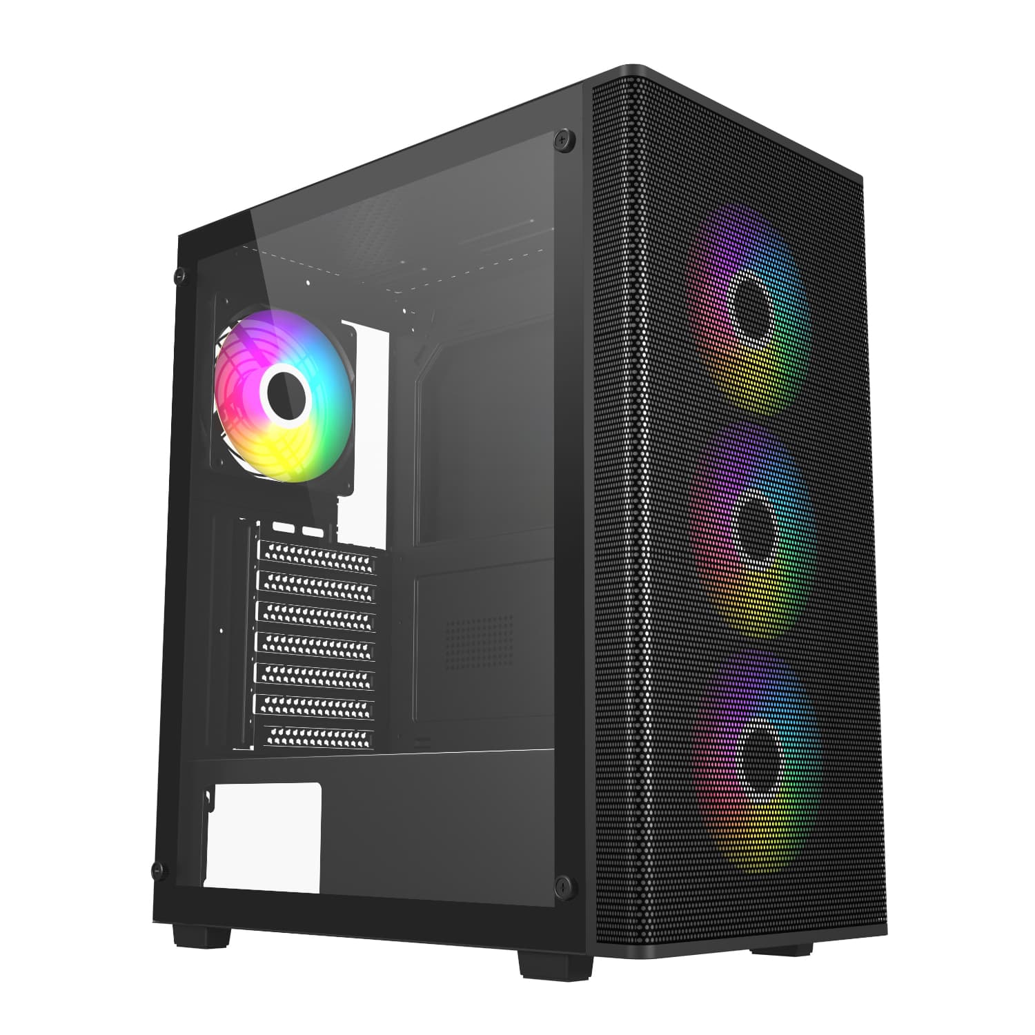 FSP M220 ATX Mid Tower Gaming Chassis - Black — image 1