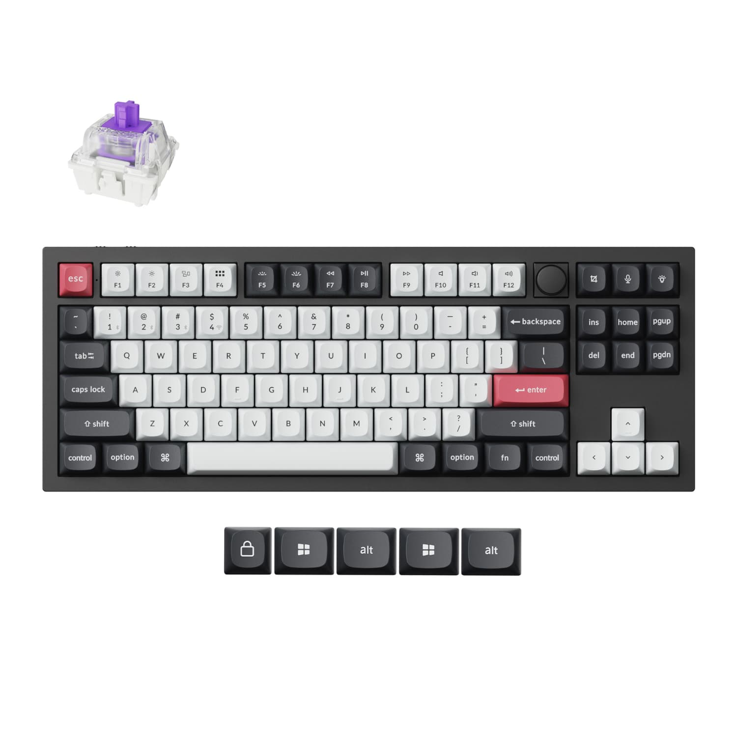 Keychron Q3 HE QMK 80% Wireless Custom Mechanical Keyboard (Nebula Switch) – Carbon Black — image 1