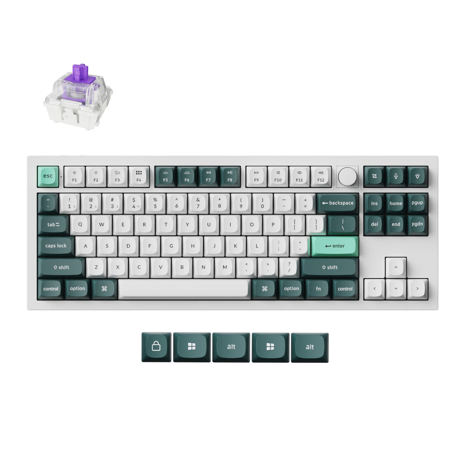 Keychron Q3 HE QMK 80% Wireless Custom Mechanical Keyboard (Nebula Switch) - Shell White — image 1