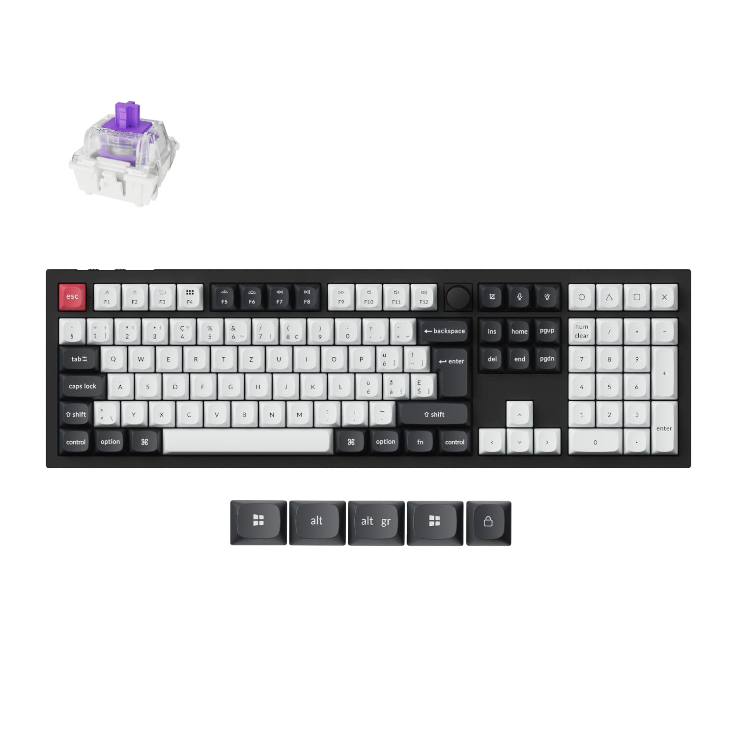 Keychron Q6 HE QMK Full-size Wireless Custom Mechanical Keyboard (Nebula Switch) – Carbon Black — image 1