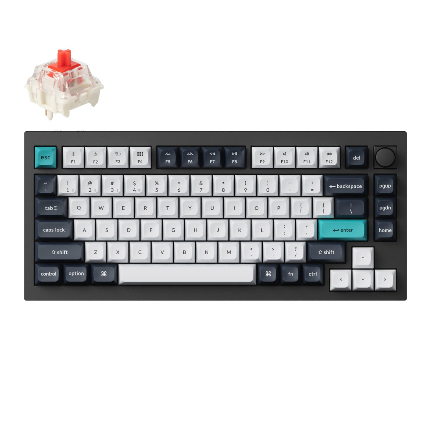 Keychron Q1 Max QMK/VIA RGB Wireless Custom Mechanical Keyboard (Gateron RED Switches) - Black — image 1