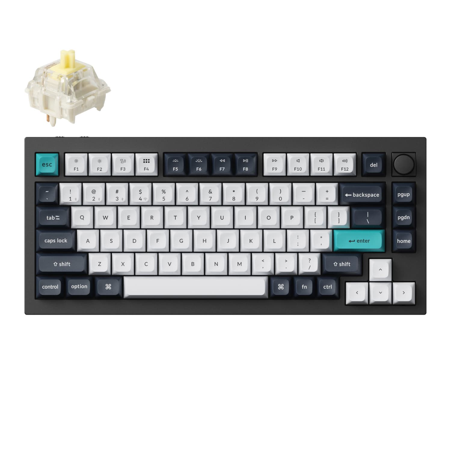 Keychron Q1 Max QMK/VIA RGB Wireless Custom Mechanical Keyboard (Gateron BANANA Switches) - Black — image 1