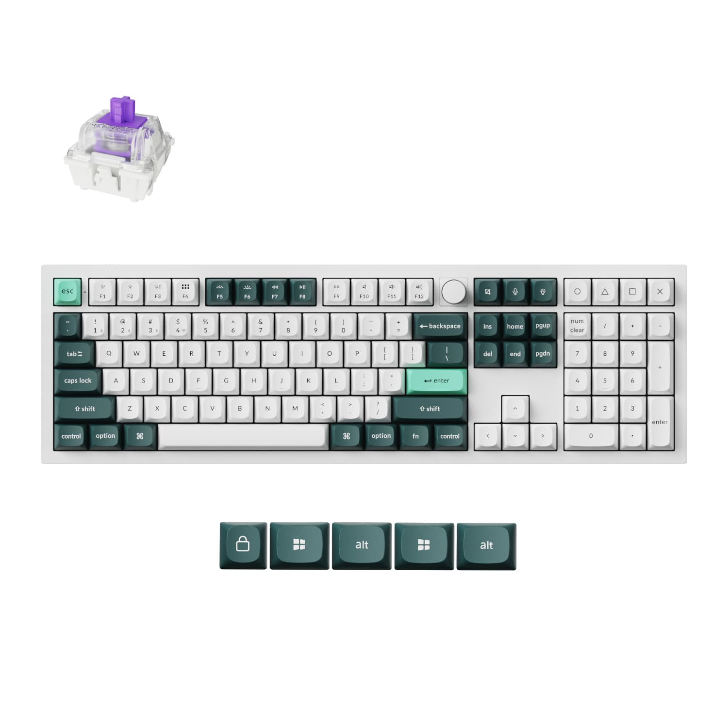 Keychron Q6 HE QMK Full-size Wireless Custom Mechanical Keyboard (Nebula Switch) – Shell White — image 1