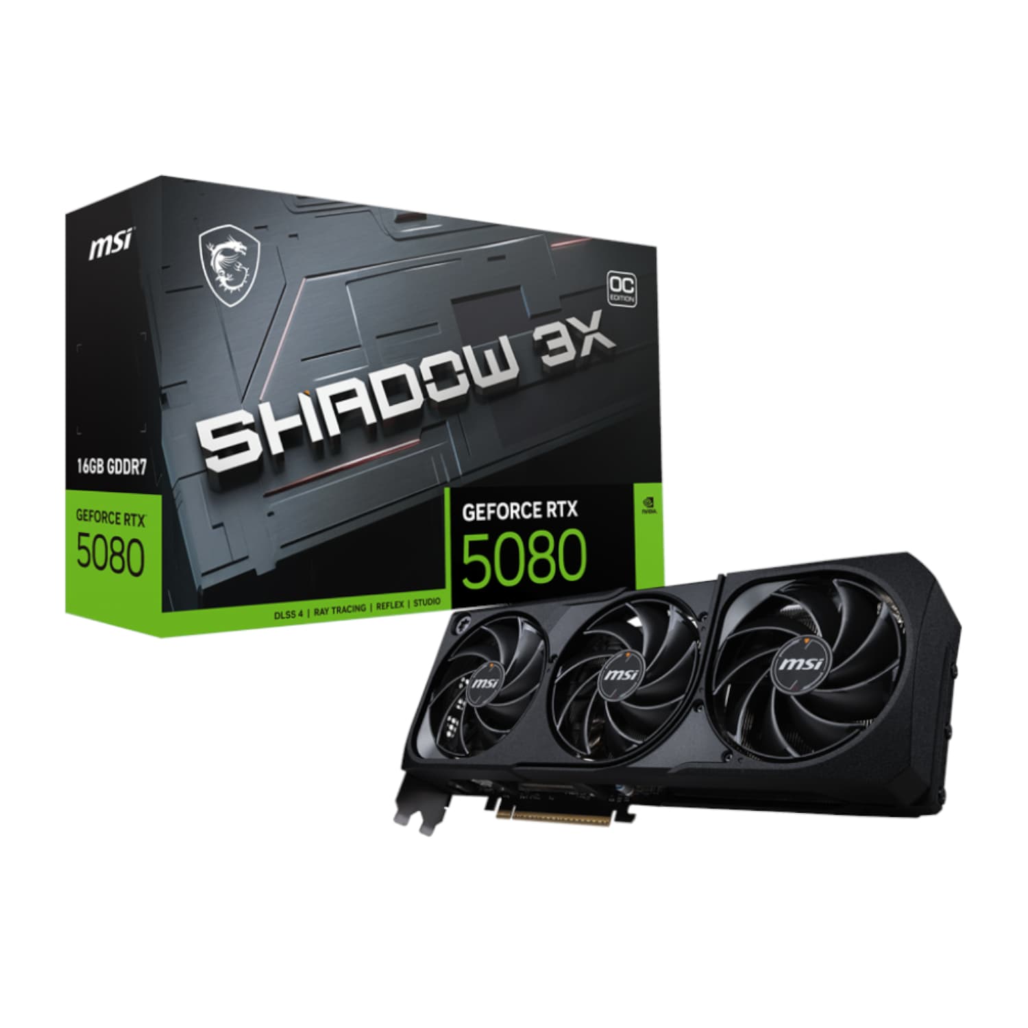 MSI GeForce RTX 5080 SHADOW 3X OC 16GB GDDR7 Graphics Card — image 1