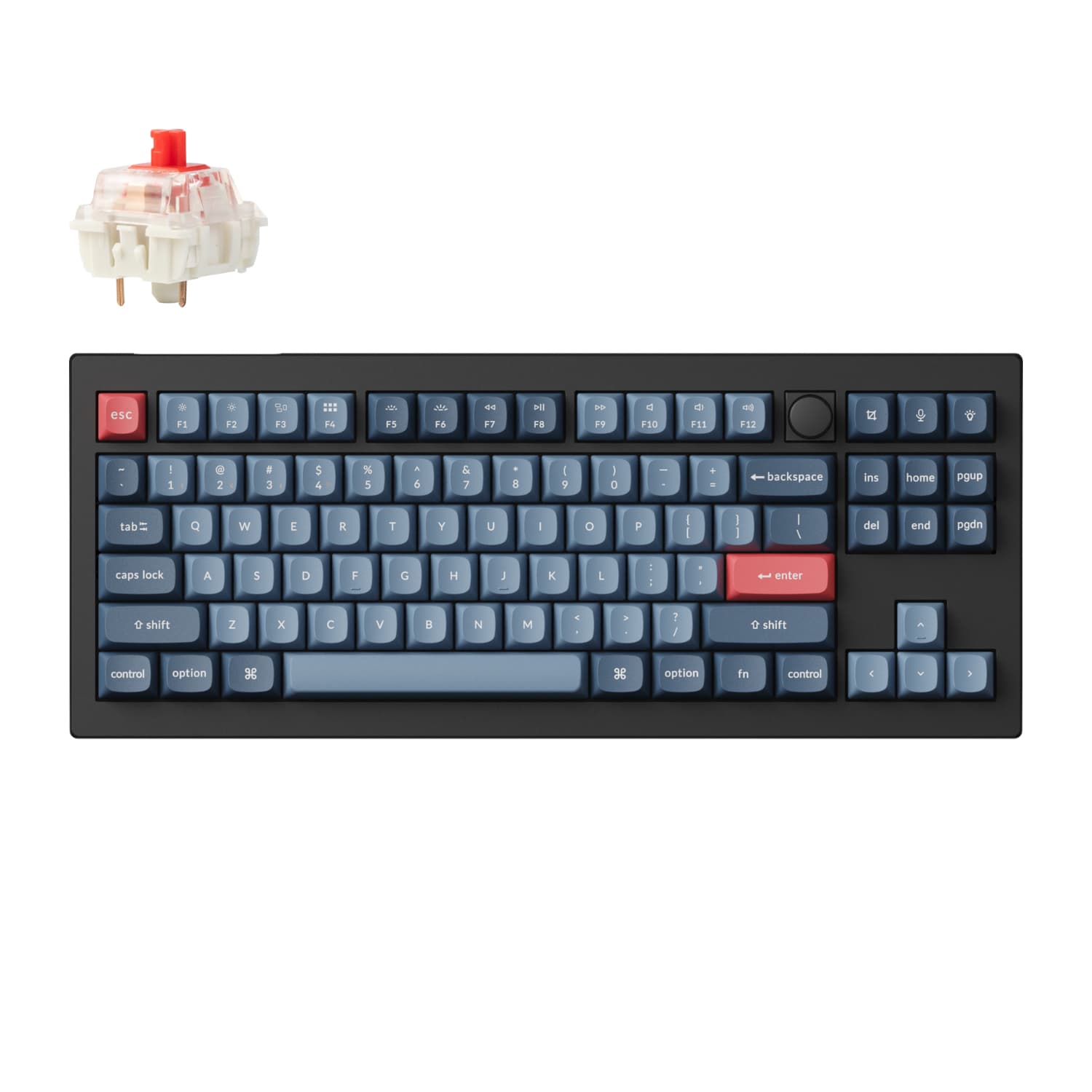 Keychron V3 Max QMK/VIA 80% Wireless Custom Mechanical Keyboard (Red Switch) – Carbon Black — image 1