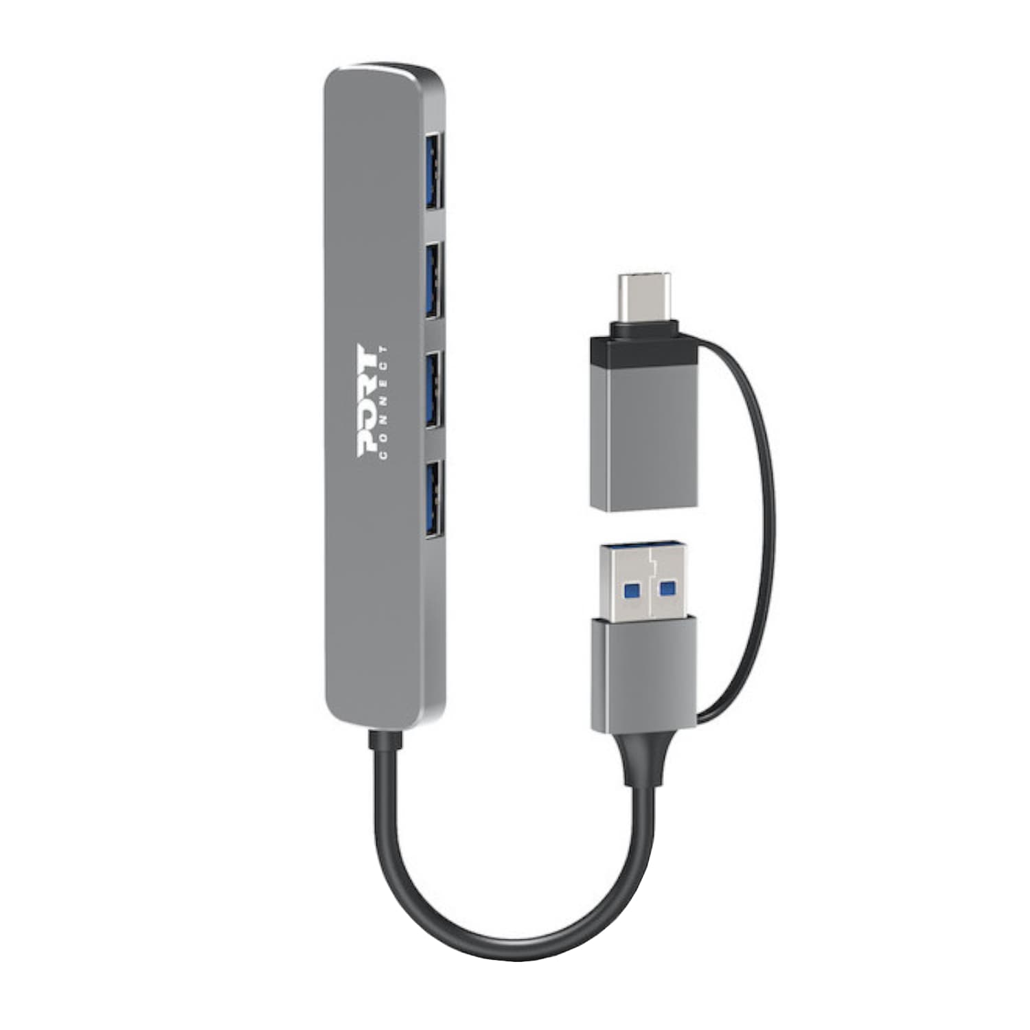 Port Connect USB Type-C to 4-port USB-A 3.0 Hub — image 1