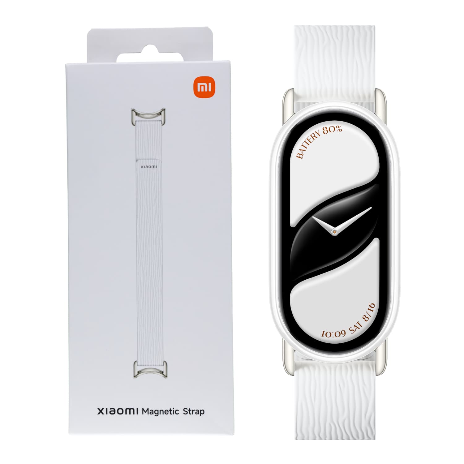 Xiaomi Smart Band 10 Magnetic Kona Leather Strap - Glacier White — image 1