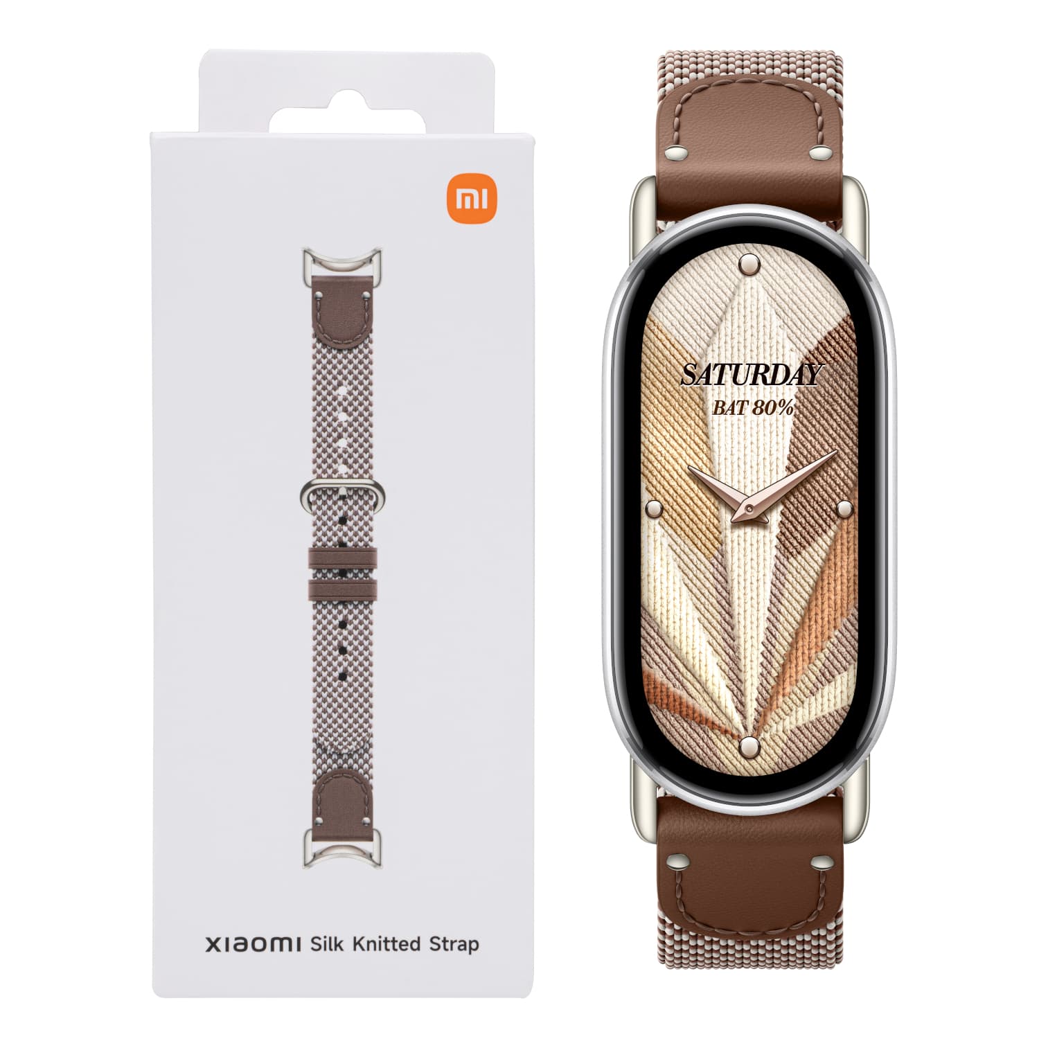 Xiaomi Smart Band 10 Knitted Silk Strap - Feather Brown — image 1