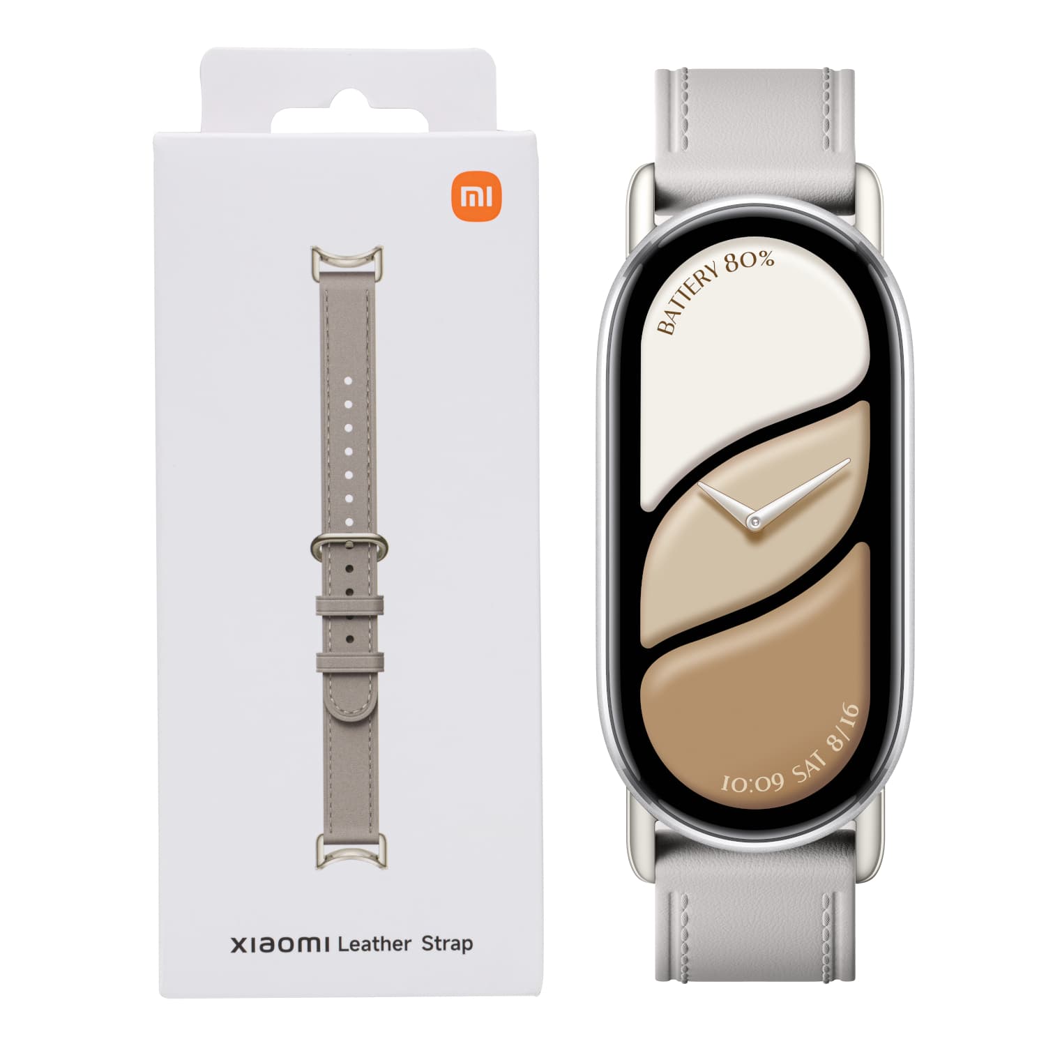 Xiaomi Smart Band 10 Leather Strap - Grey — image 1