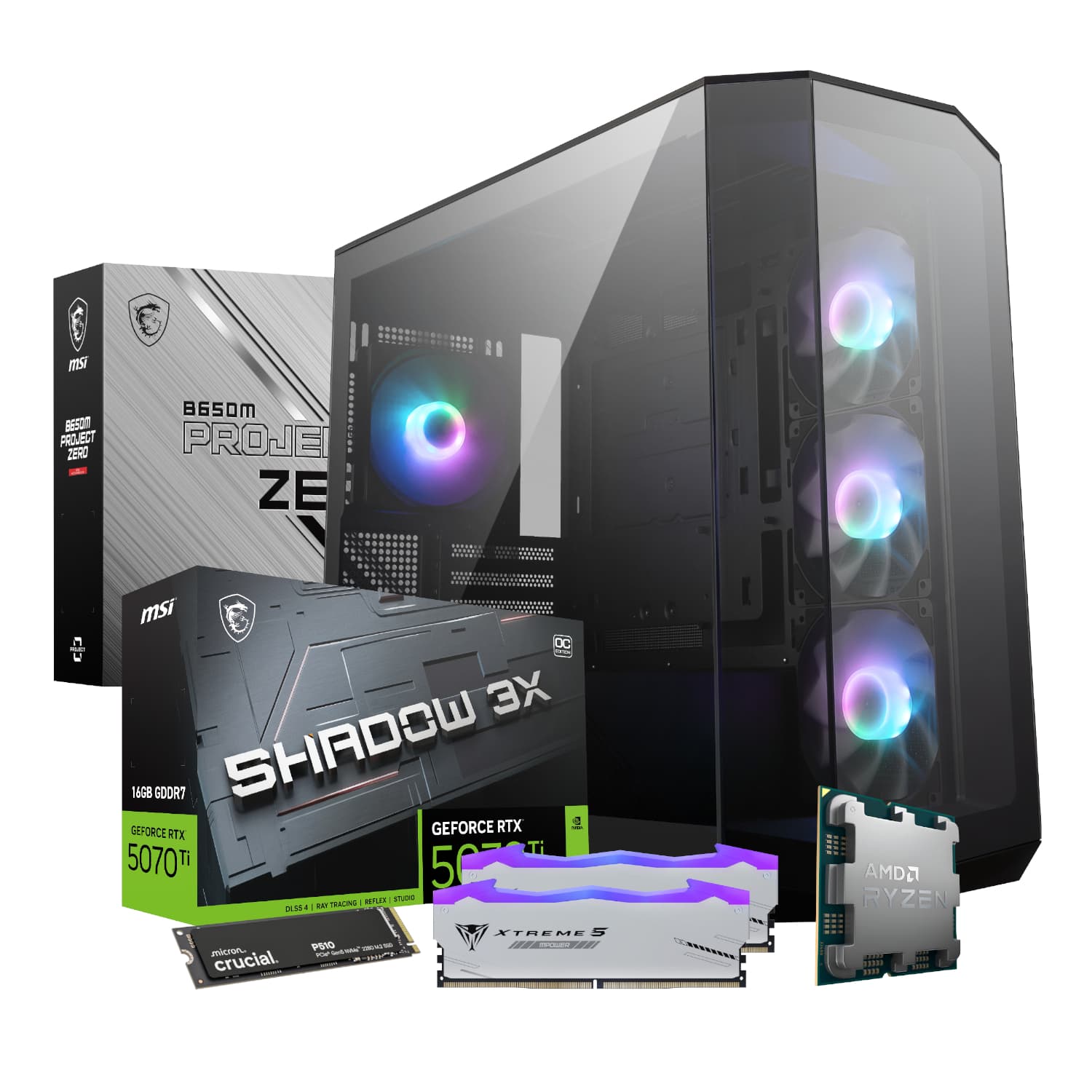 PCBuilder Ryzen 7 9800X3D VALKYRIE Windows 11 Gaming PC — image 1