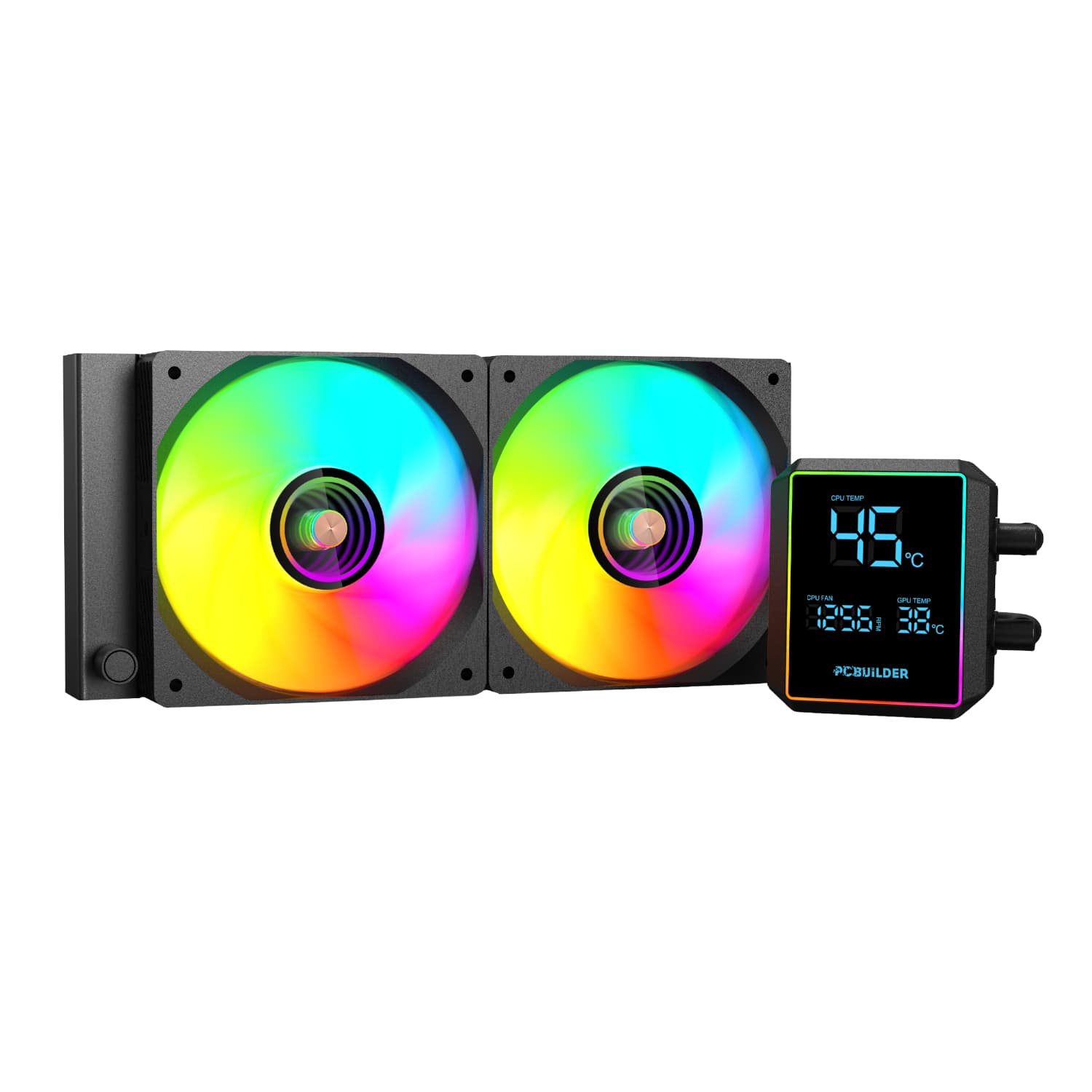 PCBuilder BLIZZARD FROST 240mm AIO ARGB Liquid CPU Cooler - Black — image 1