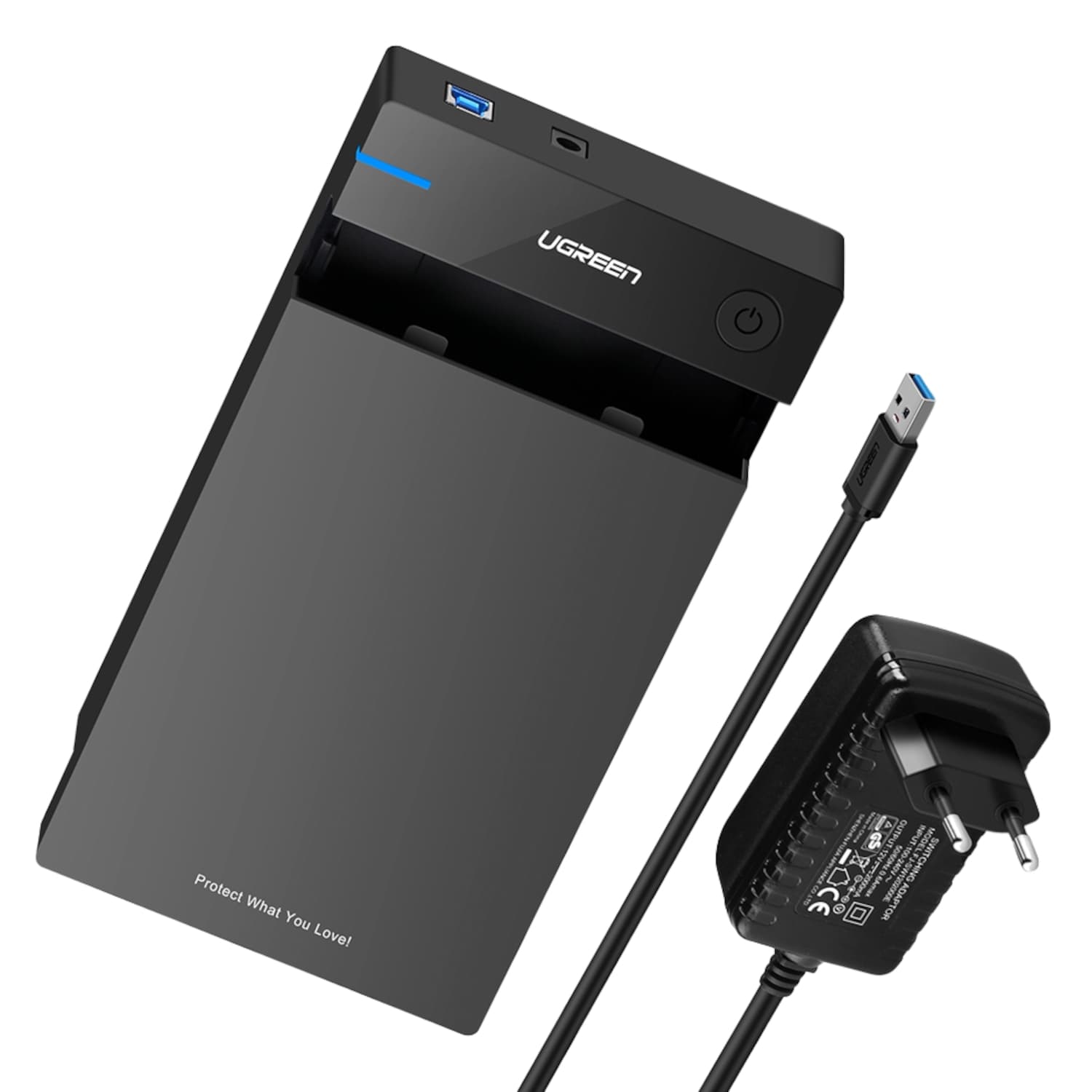UGREEN 3.5" SATA Hard Drive USB 3.0 Enclosure 5Gbps – Black — image 1