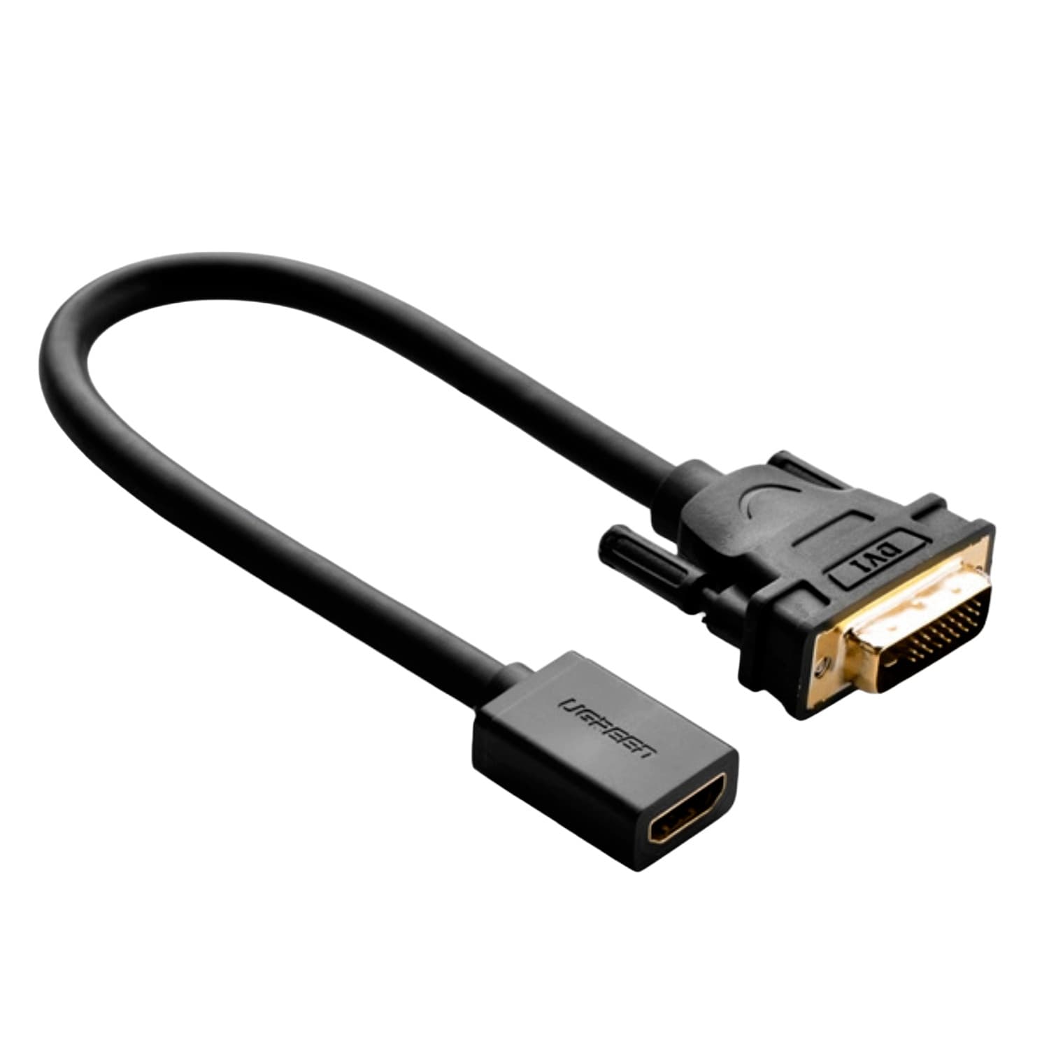 UGREEN DVI to HDMI Cable Adapter 15cm | Male to Female | 1080p Full HD – Black — image 1