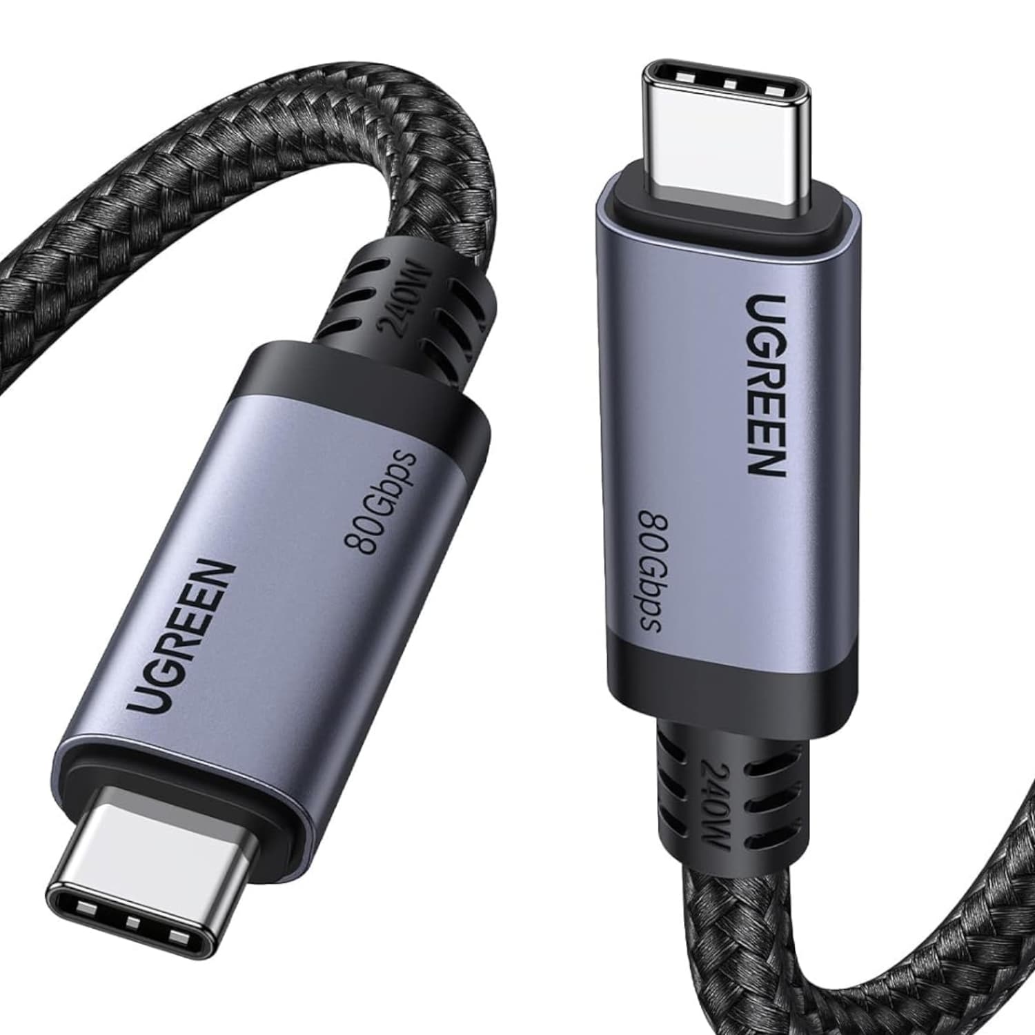 UGREEN USB4 Gen4 240W USB-C to USB-C Cable (Black) — image 1