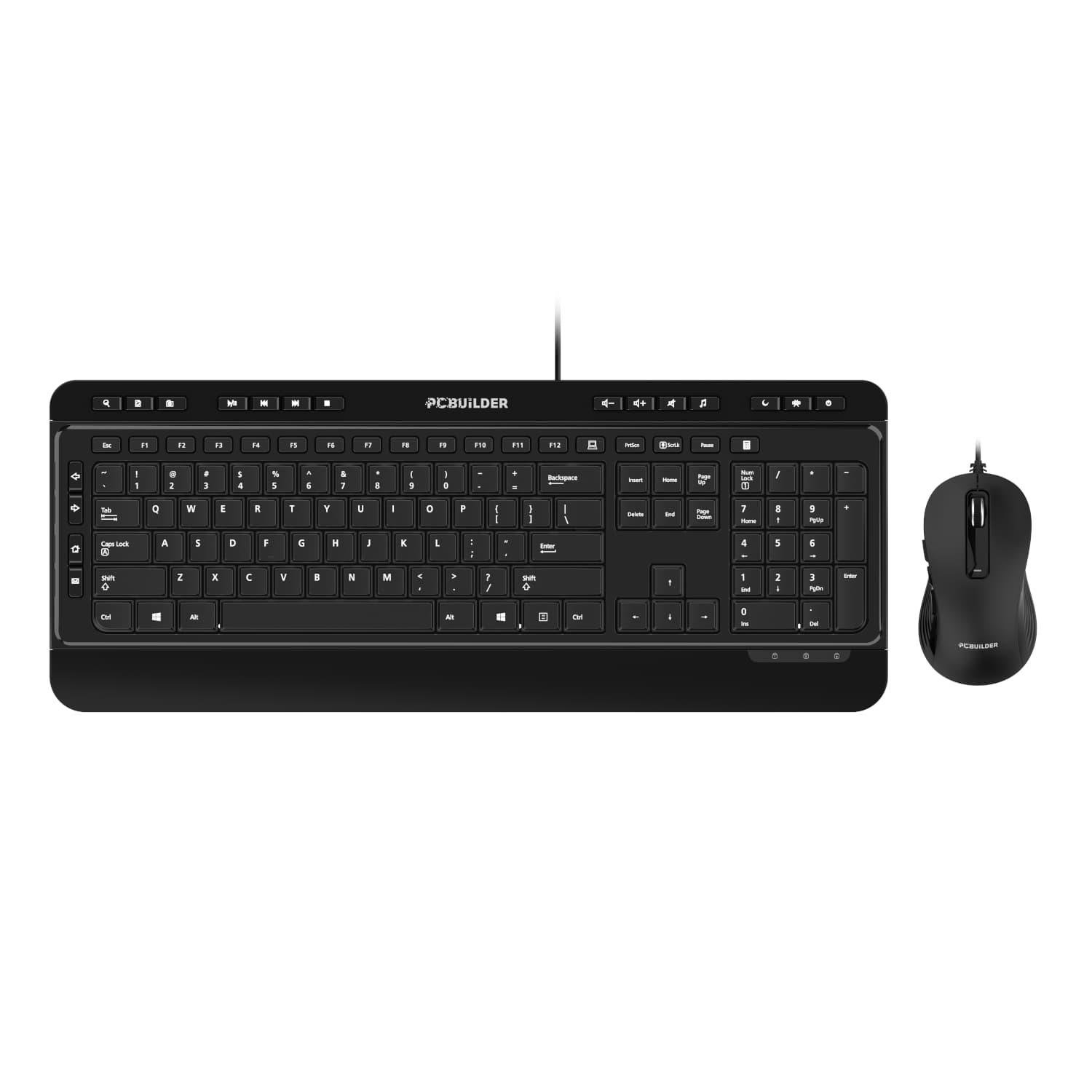 PCBuilder ALPHA Silent Wired Keyboard and Mouse Combo — image 1