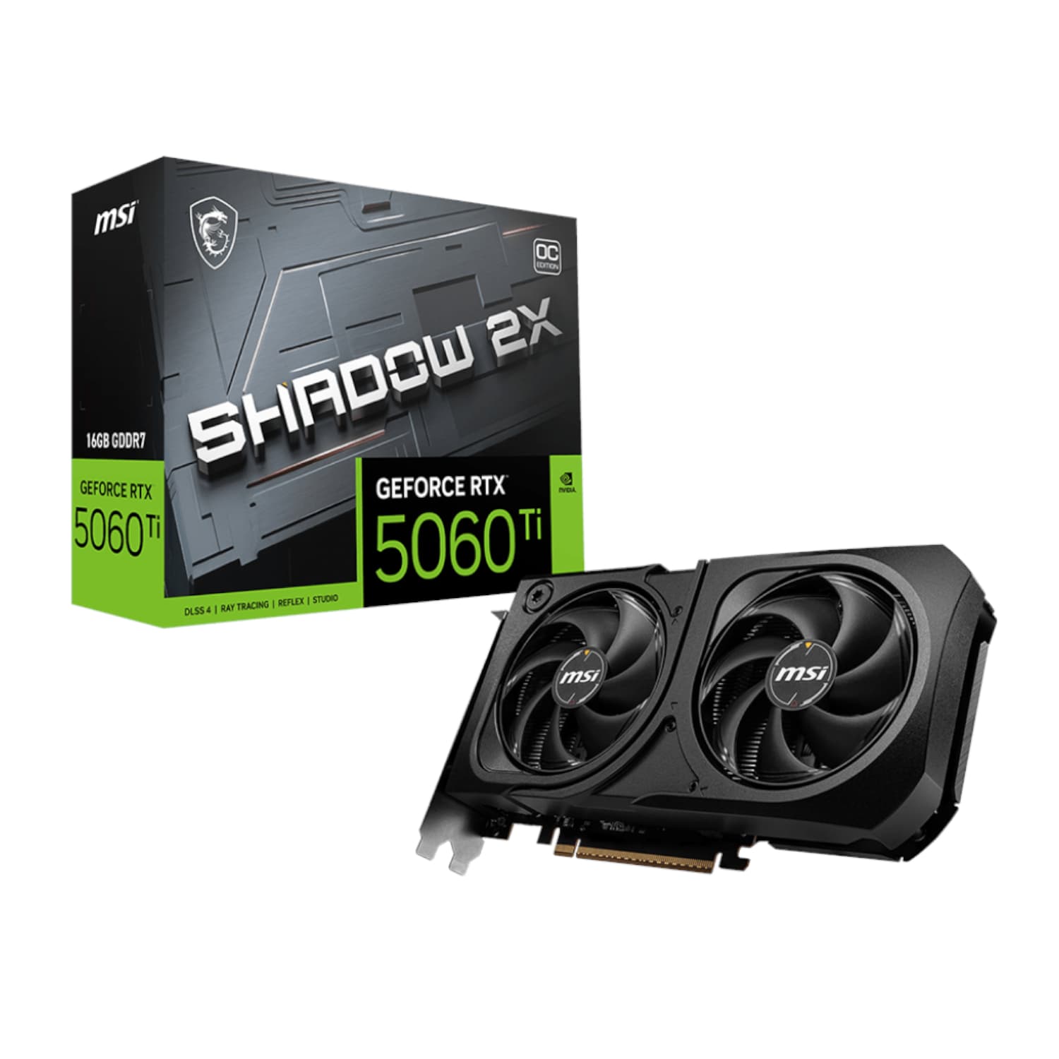 MSI GeForce RTX 5060 Ti SHADOW 2X OC PLUS GDDR7 16GB Graphics Card — image 1