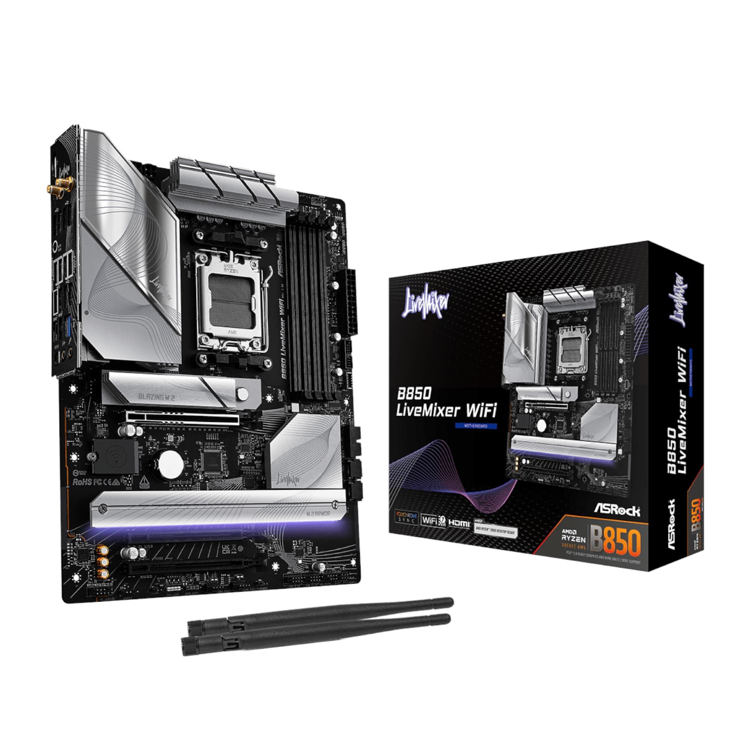 ASRock B850 LiveMixer WiFi AM5 ATX Gaming Motherboard — image 1