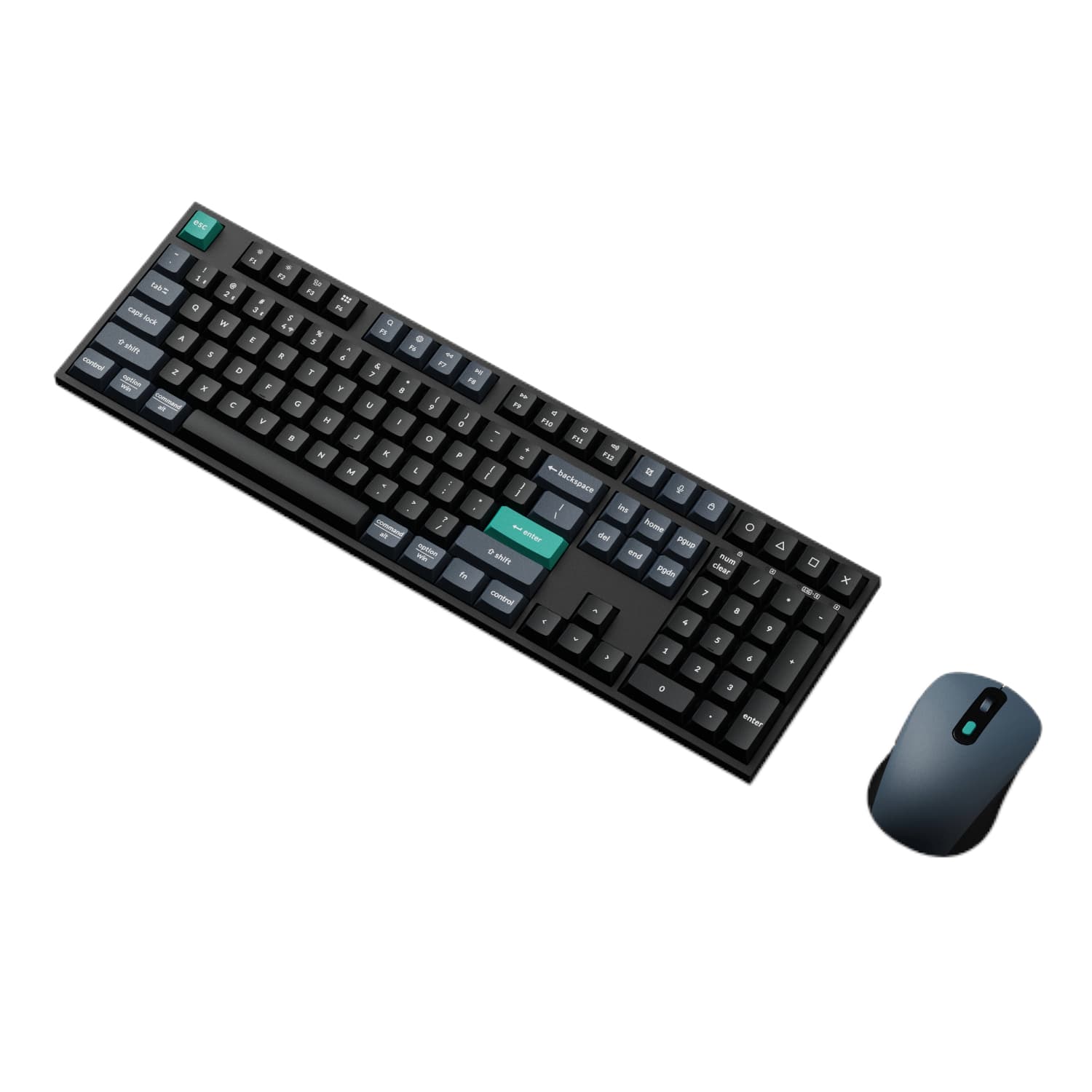 Keychron B36 100% Layout Wireless Keyboard and Mouse Combo – Black/Green — image 1