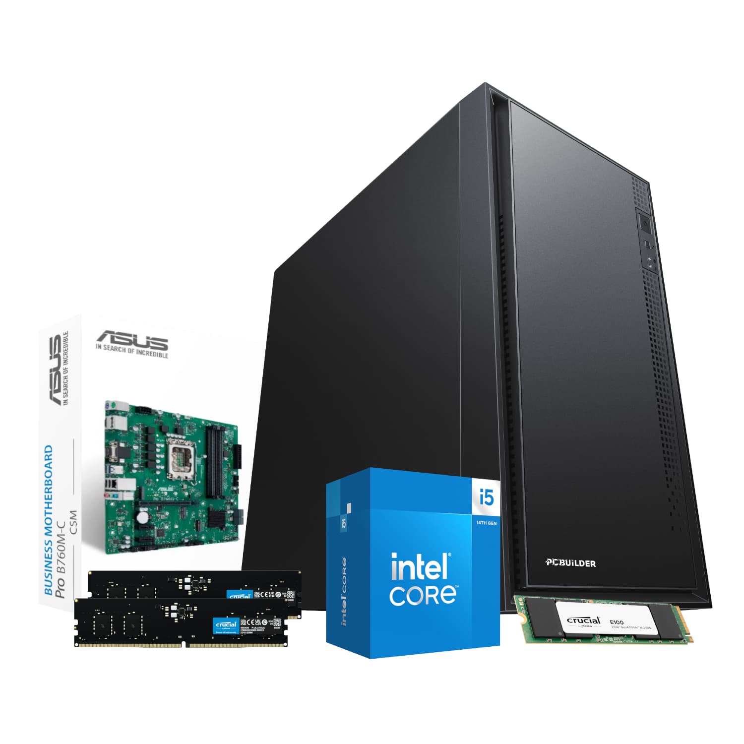 PCBuilder Intel i5-14400 OFFICE Master Windows 11 Desktop PC — image 1