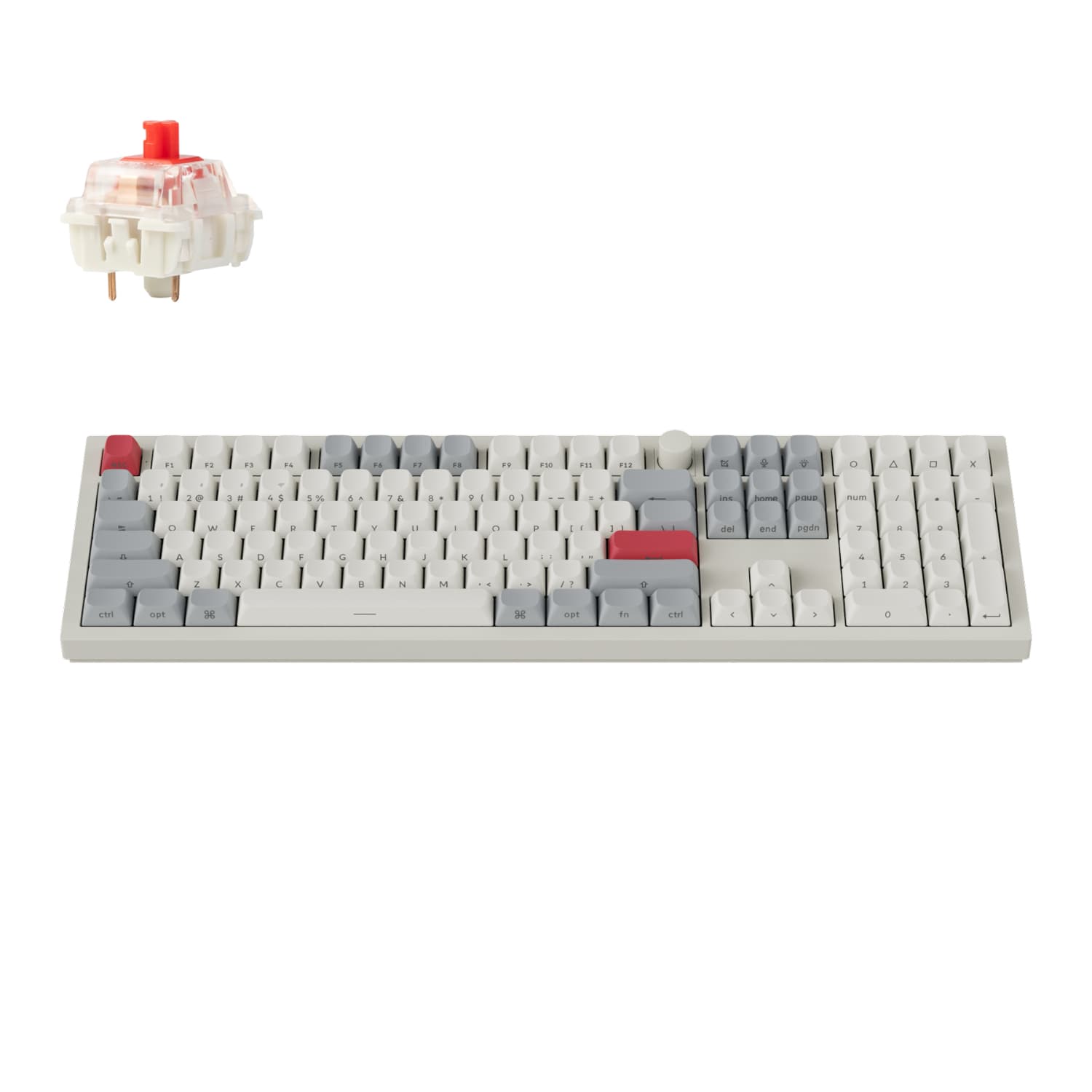 Keychron Q6 Max QMK/VIA Wireless Custom Mechanical Keyboard OSA Gateron Red Jupiter Switches - Shell White — image 1
