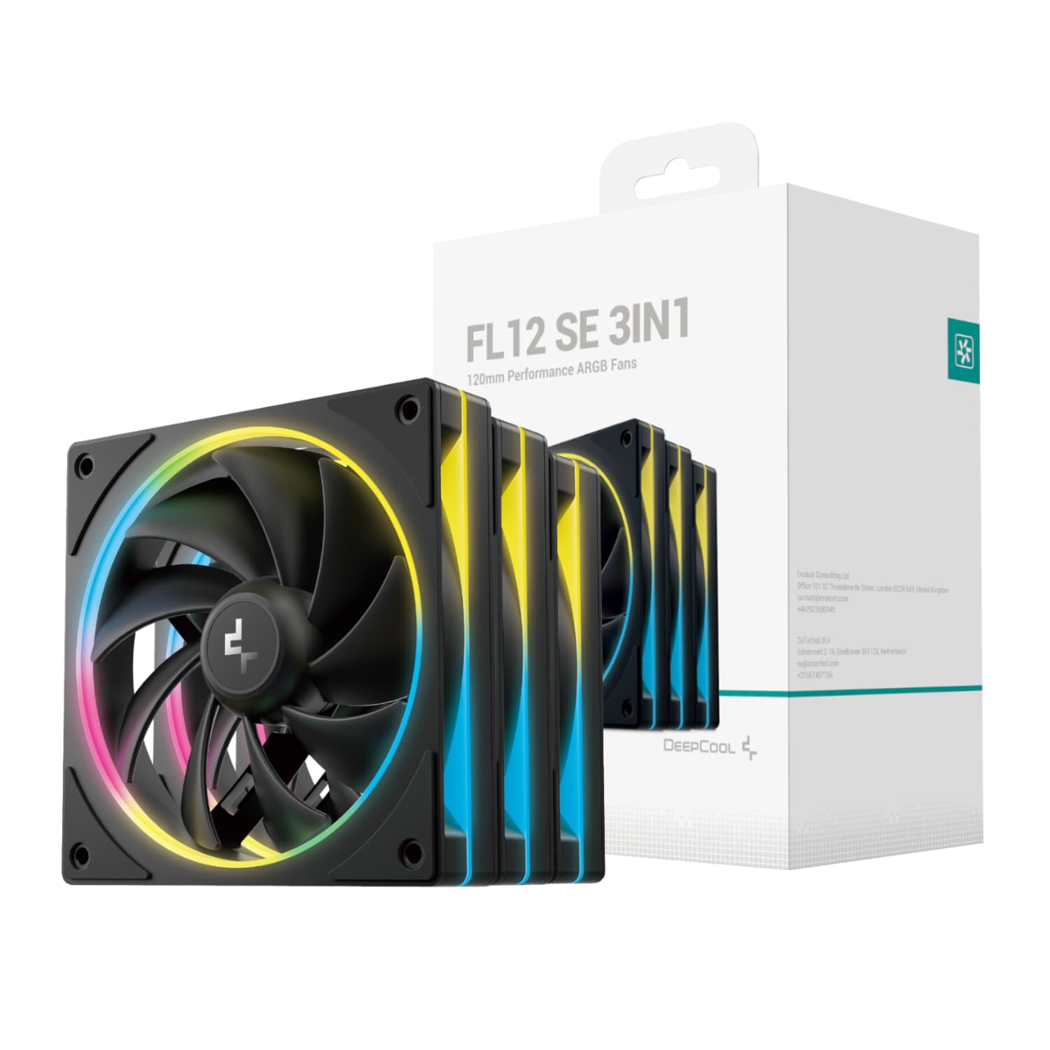 DeepCool FL12 SE 3-in-1 ARGB 120mm Fan Pack - Black — image 1