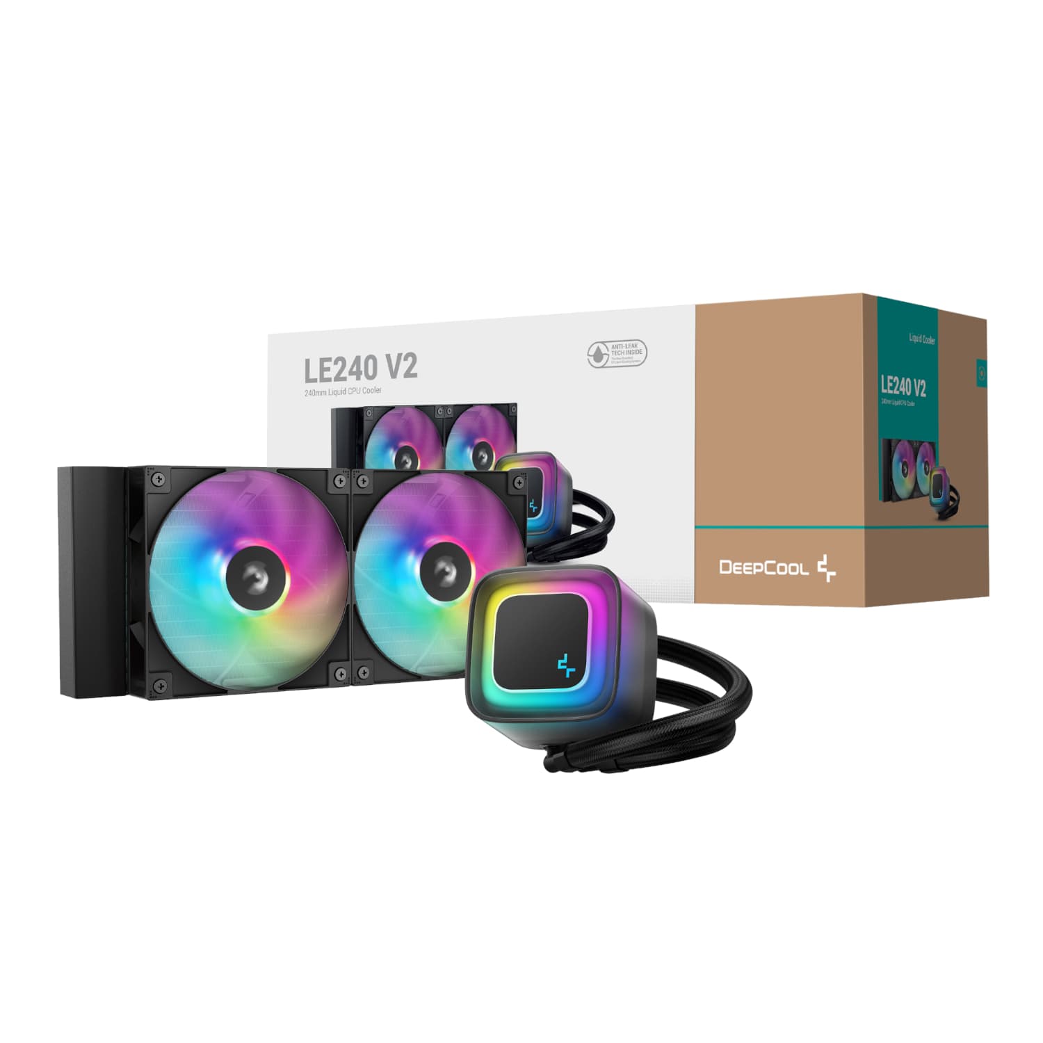 DeepCool LE240 V2 240mm ARGB AIO CPU Liquid Cooler - Black — image 1