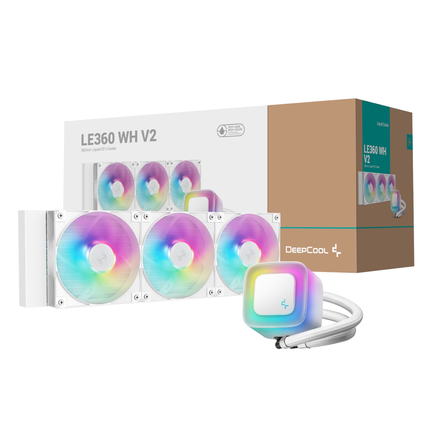 DeepCool LE360 V2 ARGB 360mm AIO Liquid Cooler - White — image 1