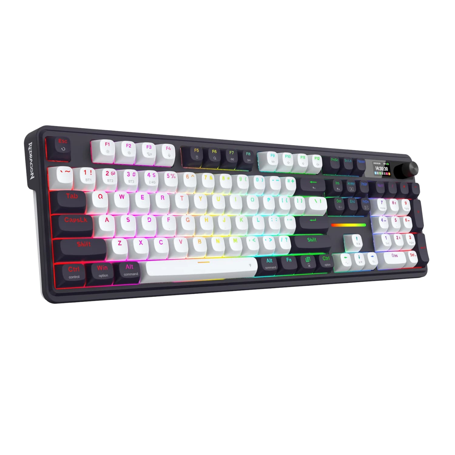 Redragon K762WB-RGB-PRO LCD Full-size Gasket Mechanical Keyboard - Black — image 1