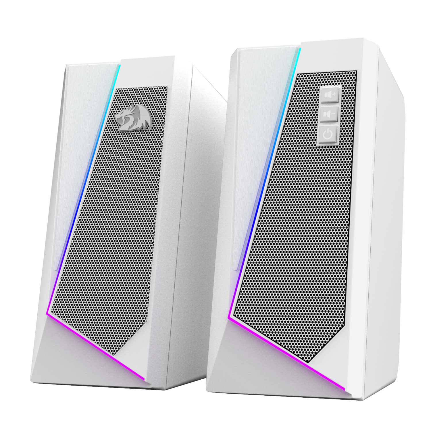 Redragon GS20W ANVIL 3W 2.0 RGB Stereo Desktop PC Speakers - White — image 1