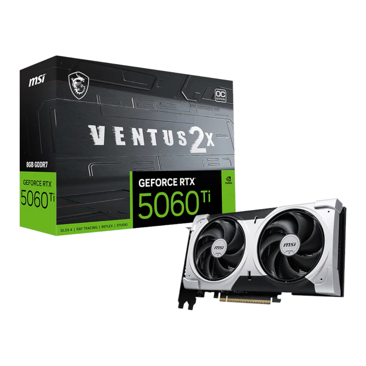 MSI Nvidia GeForce RTX 5060TI VENTUS 2X OC PLUS 8GB Graphics Card — image 1