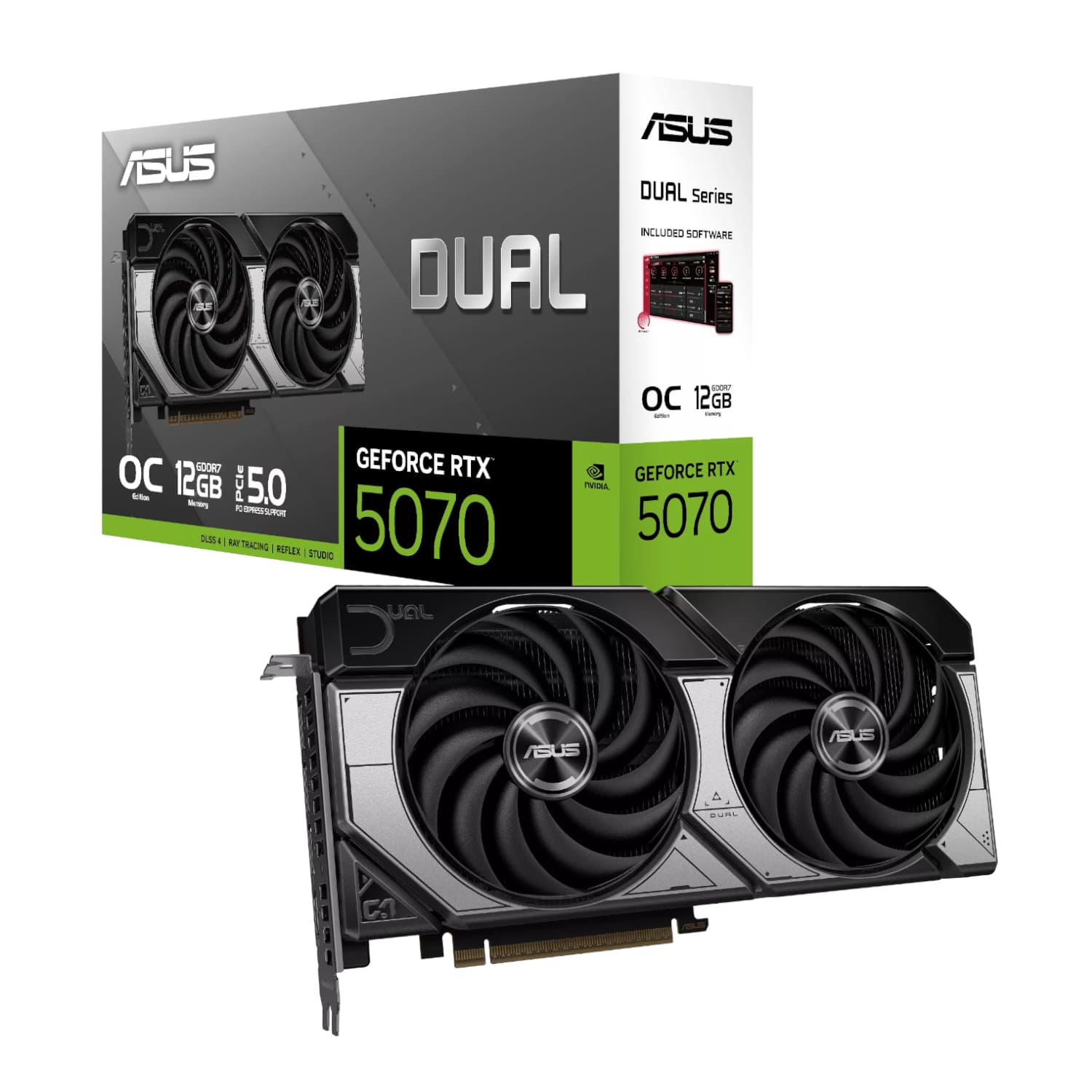 ASUS Dual GeForce RTX 5070 12GB GDDR7 OC Edition Graphics Card — image 1