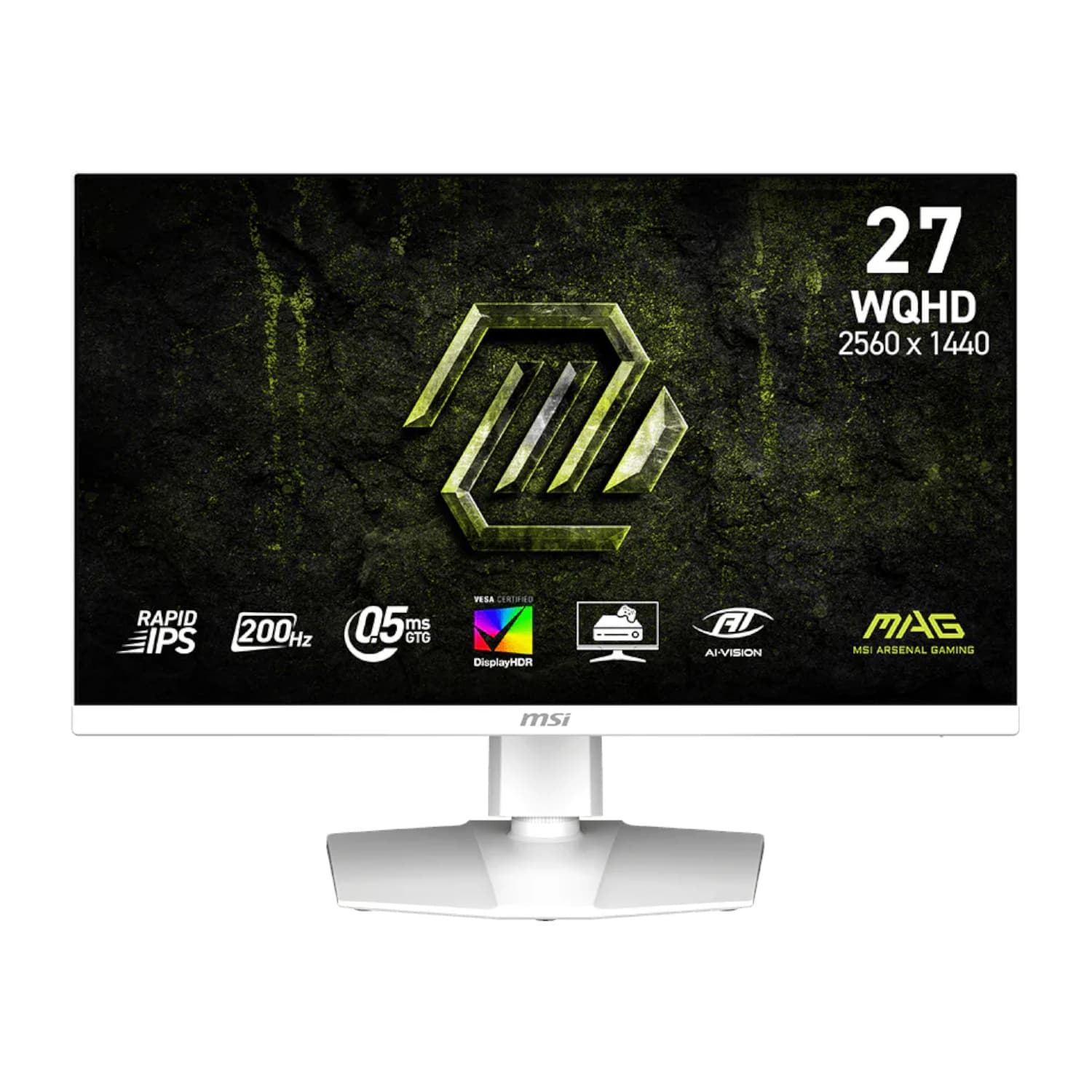 MSI MAG 274QRFW E20 27" WQHD 200Hz IPS Gaming Monitor - White — image 1