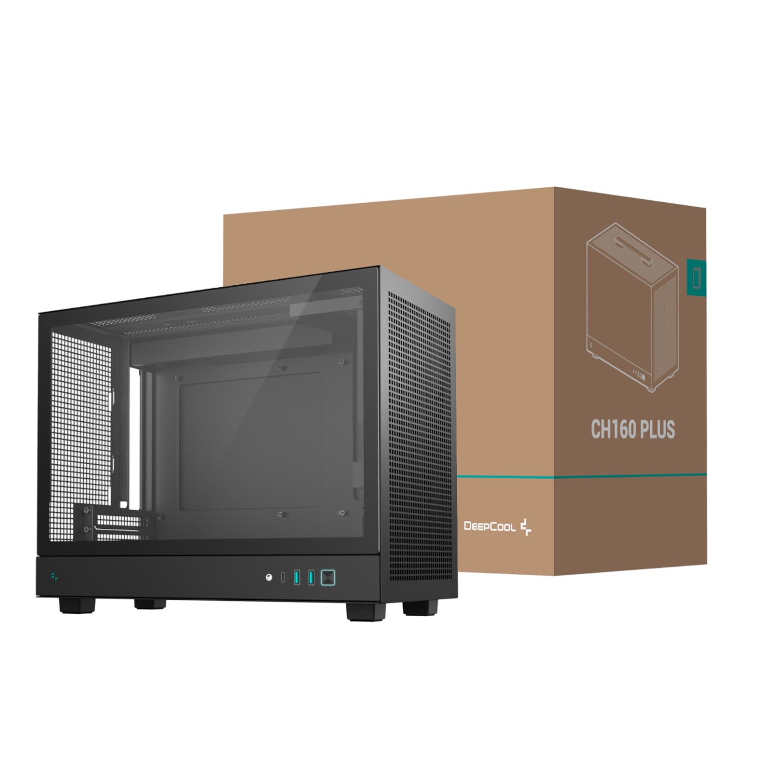 DeepCool CH160 PLUS Micro-ATX Chassis - Black — image 1