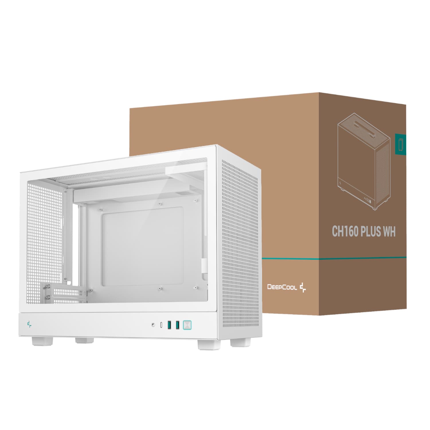 DeepCool CH160 PLUS Micro-ATX Chassis - White — image 1