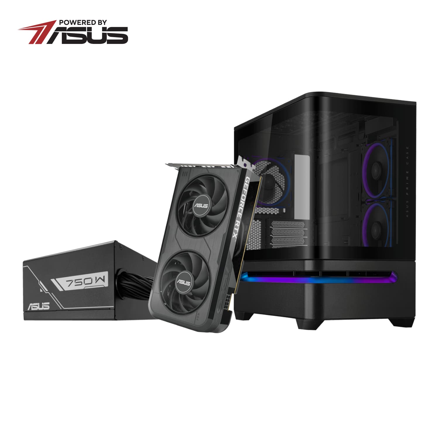 Asus UWM 1 Gaming Chassis/Graphics Card/Power Supply Combo (AP202 ARGB | RTX 5050 | PRIME 750W) — image 1