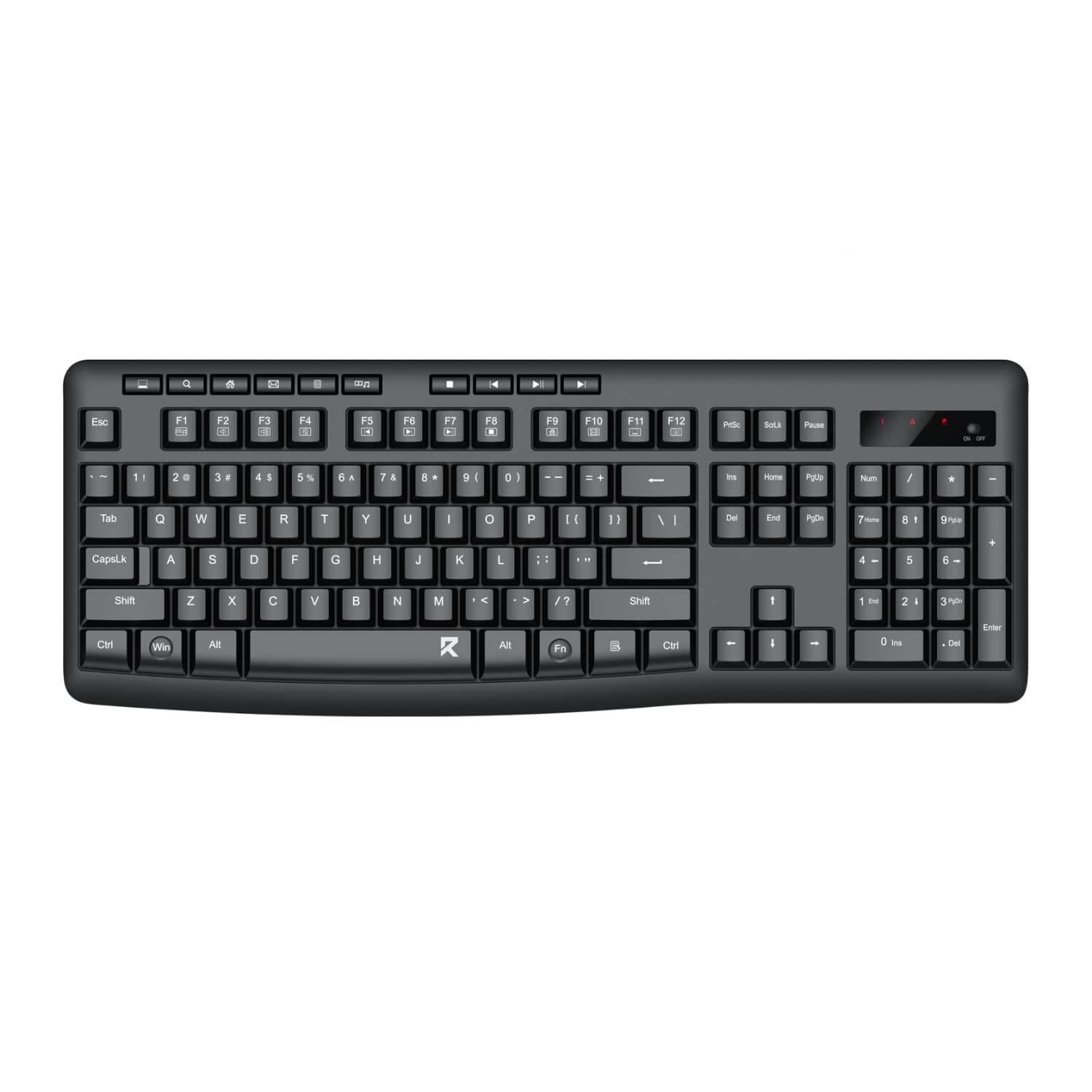 Redragon BK-7367 Full-size Ergonomic Wireless Membrane Office Keyboard - Black — image 1