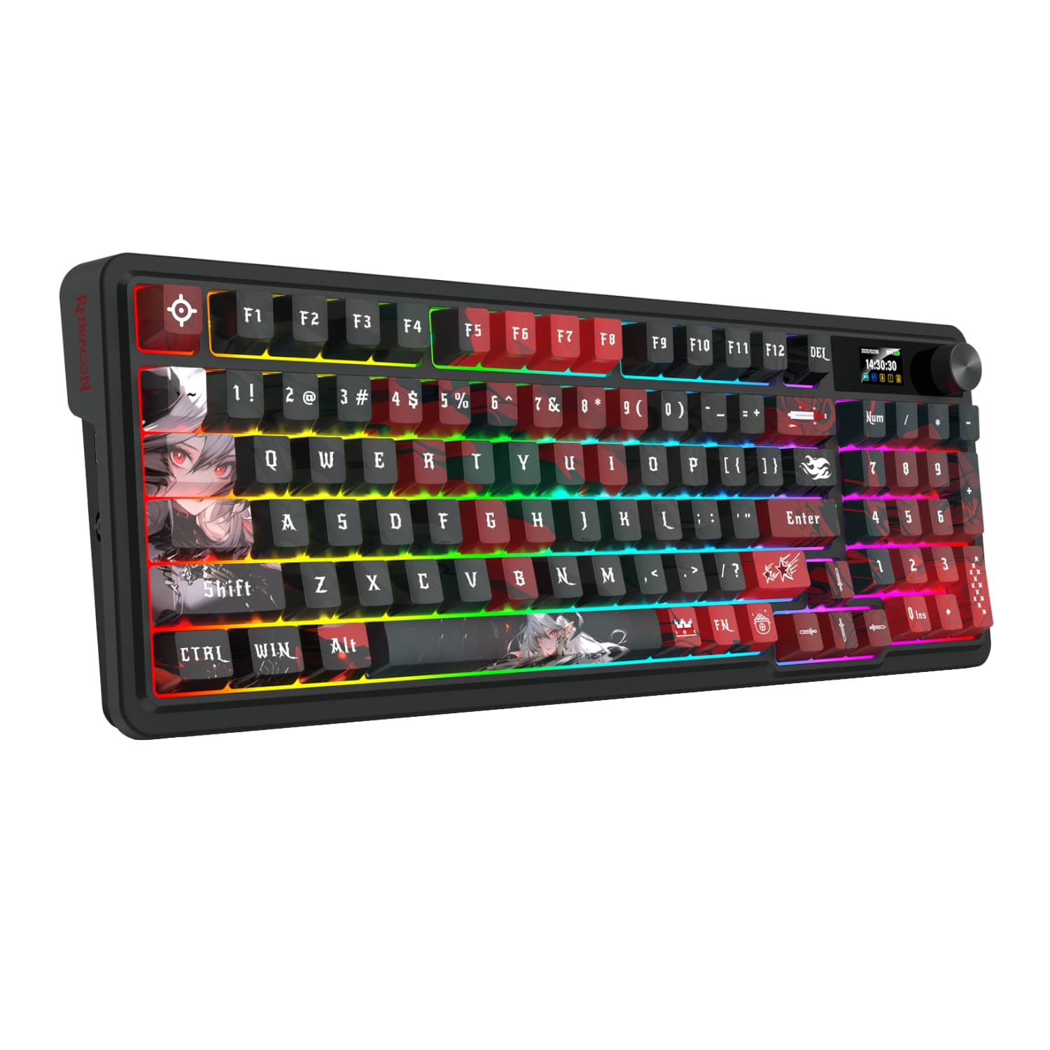 Redragon K719AK ARTEMIS PRO RGB Wireless LCD Mechanical Gaming Keyboard (Anime Edition) — image 1