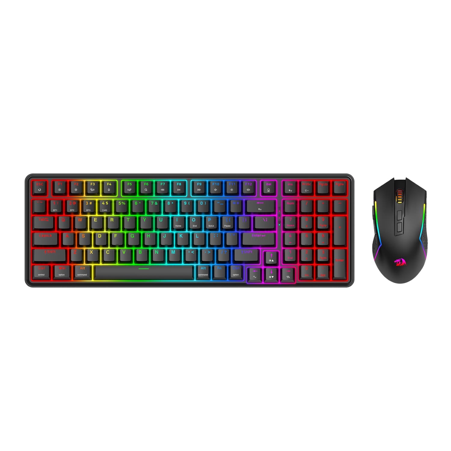 Redragon S162 RGB 3-Mode Wireless Mechanical Gaming Keyboard and Mouse Combo - Black — image 1