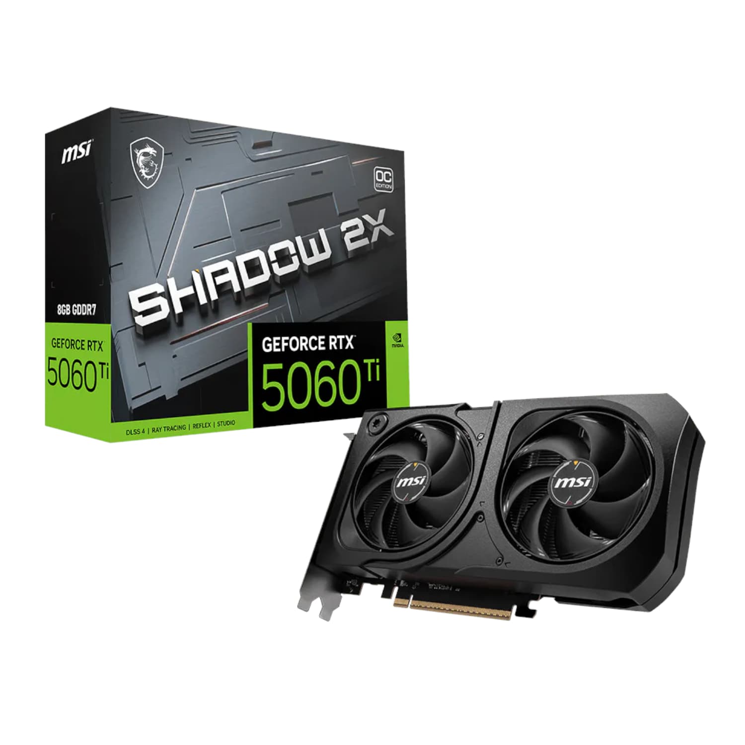 MSI GeForce RTX 5060 Ti SHADOW 2X OC PLUS 128-bit GDDR7 8GB Graphics Card — image 1