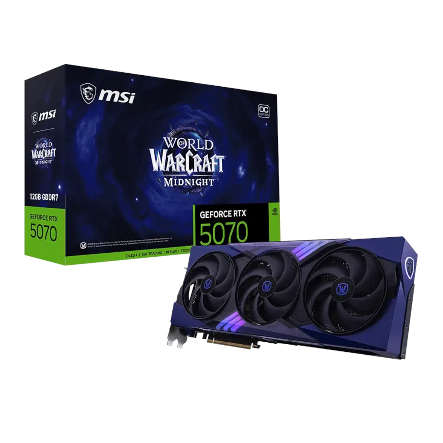 MSI GeForce RTX 5070 12GB World of Warcraft MIDNIGHT VOID EDITION OC Graphics Card — image 1