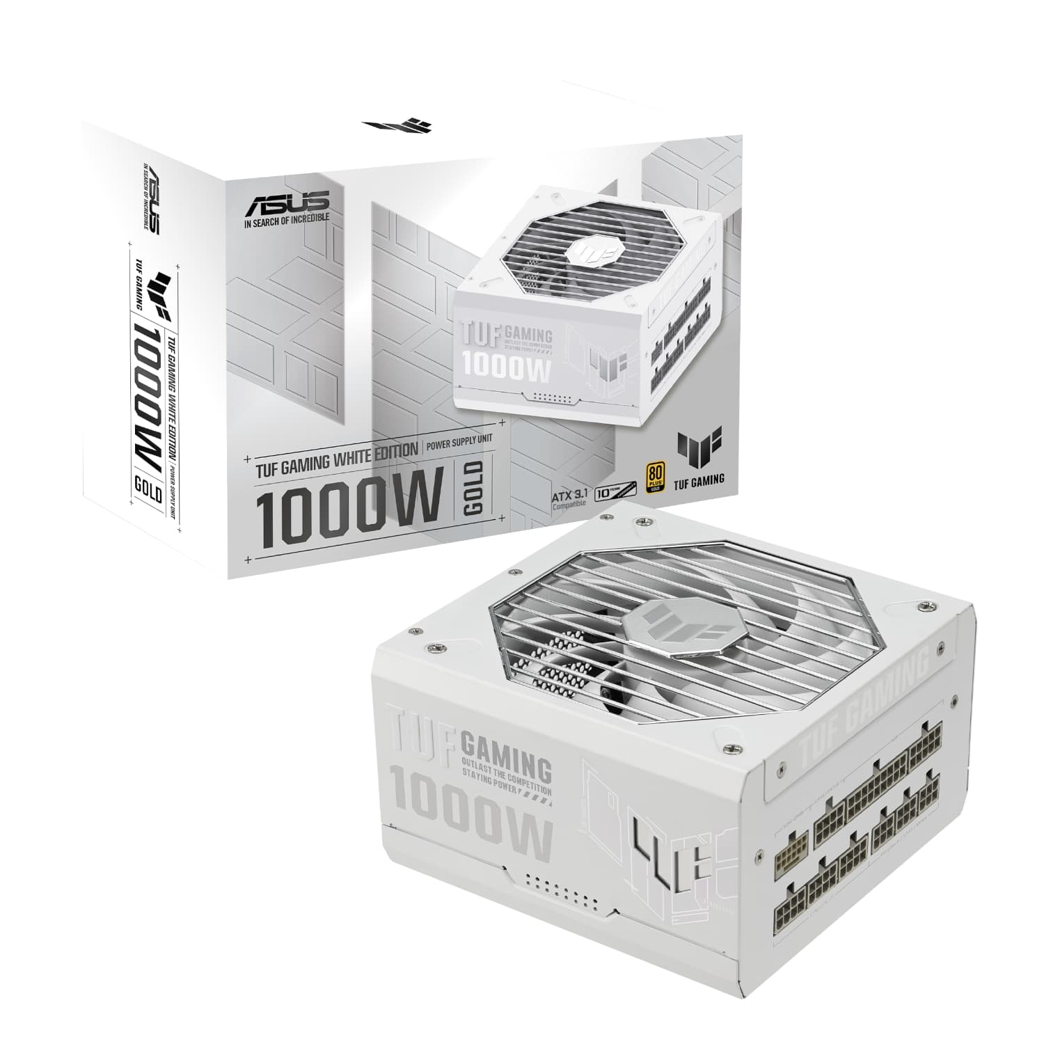 Asus TUF Gaming 1000W 80 PLUS Gold ATX Modular Power Supply - White — image 1