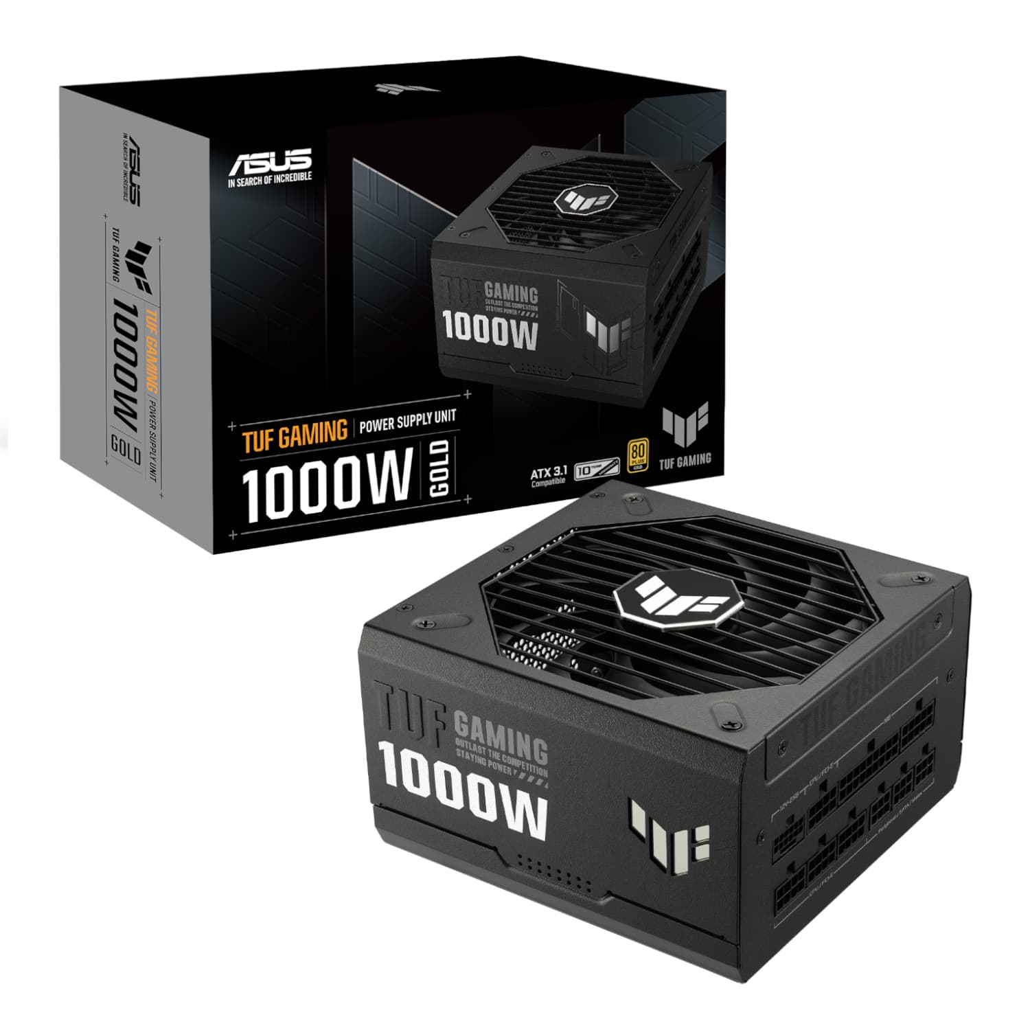 Asus TUF Gaming 1000W 80 PLUS Gold ATX Modular Power Supply - Black — image 1