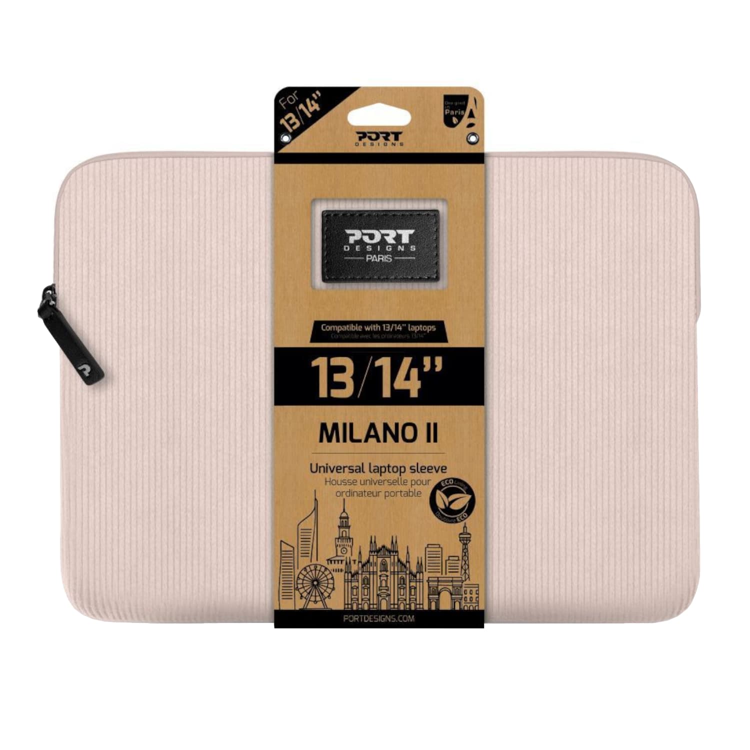 Port Designs Milano II Eco 13/14" Universal Laptop Sleeve - Plush Pink — image 1