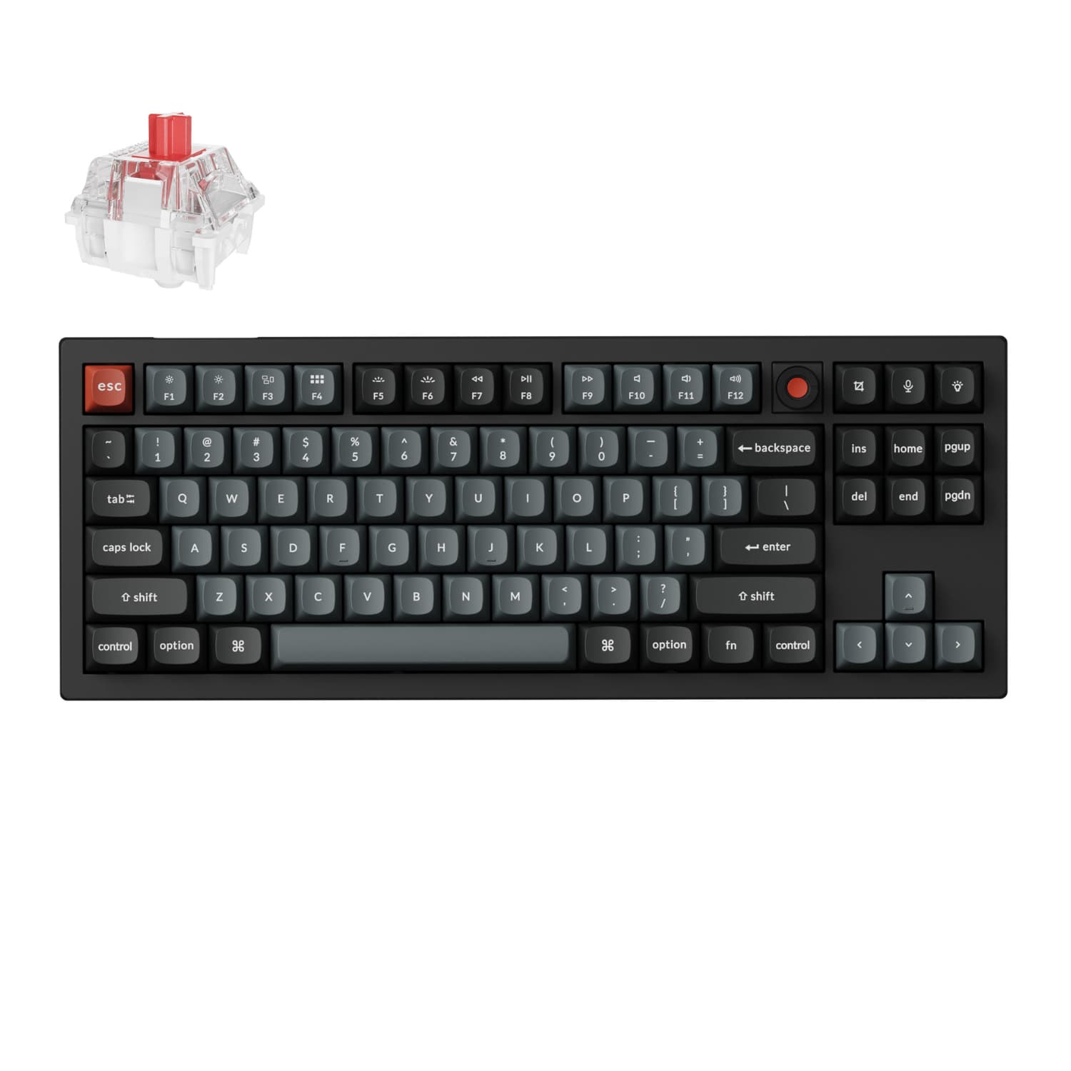 Keychron V3 Ultra 80% 8K Red Switch Hot-Swap RGB Wireless Keyboard - Black — image 1